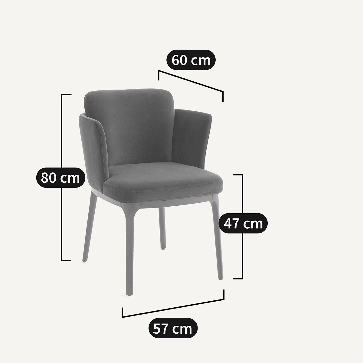 Fauteuil de table pieds en noyer et velours Jabote vert anglais, AM.PM