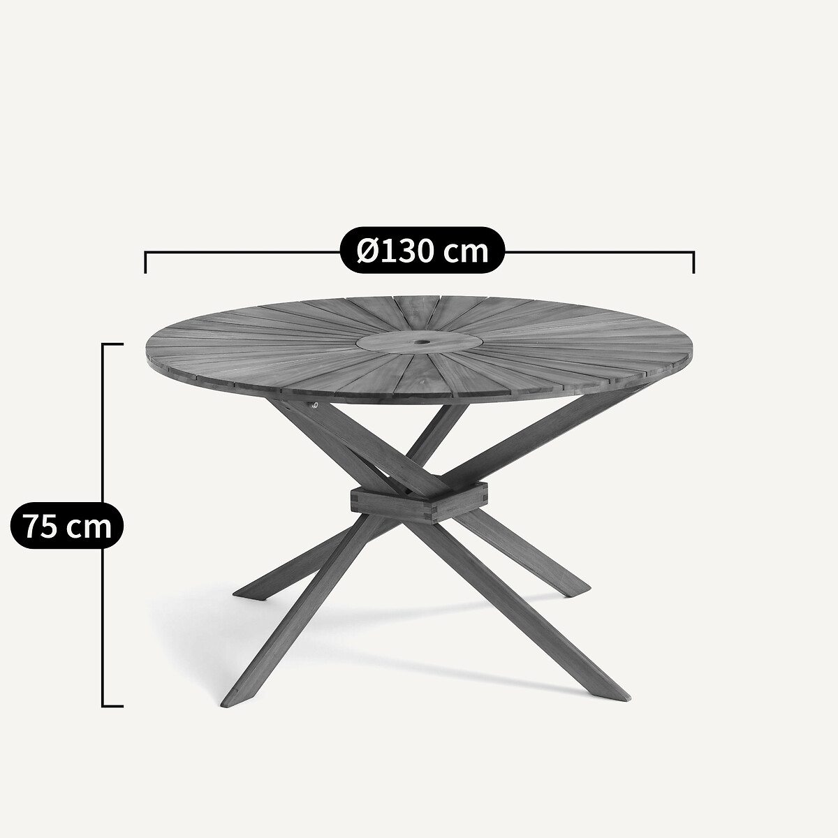Round Garden Table in Acacia, Jakta natural, AM.PM
