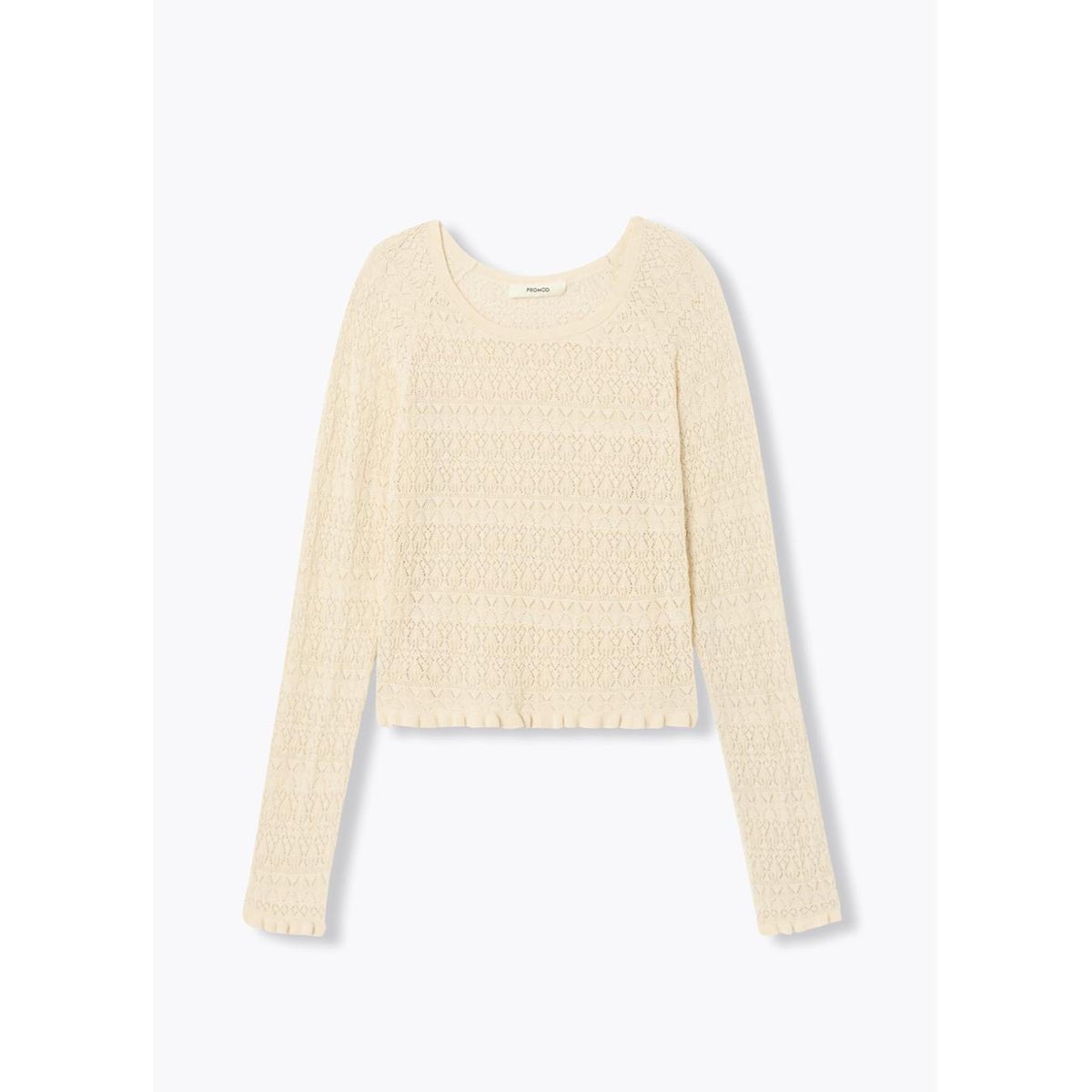 Pull en maille dentelle ecru, PROMOD