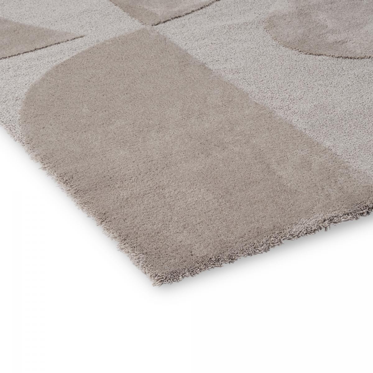 Tapis salon et chambre tufté en laine motif géométrique MURAL beige, UN AMOUR DE TAPIS
