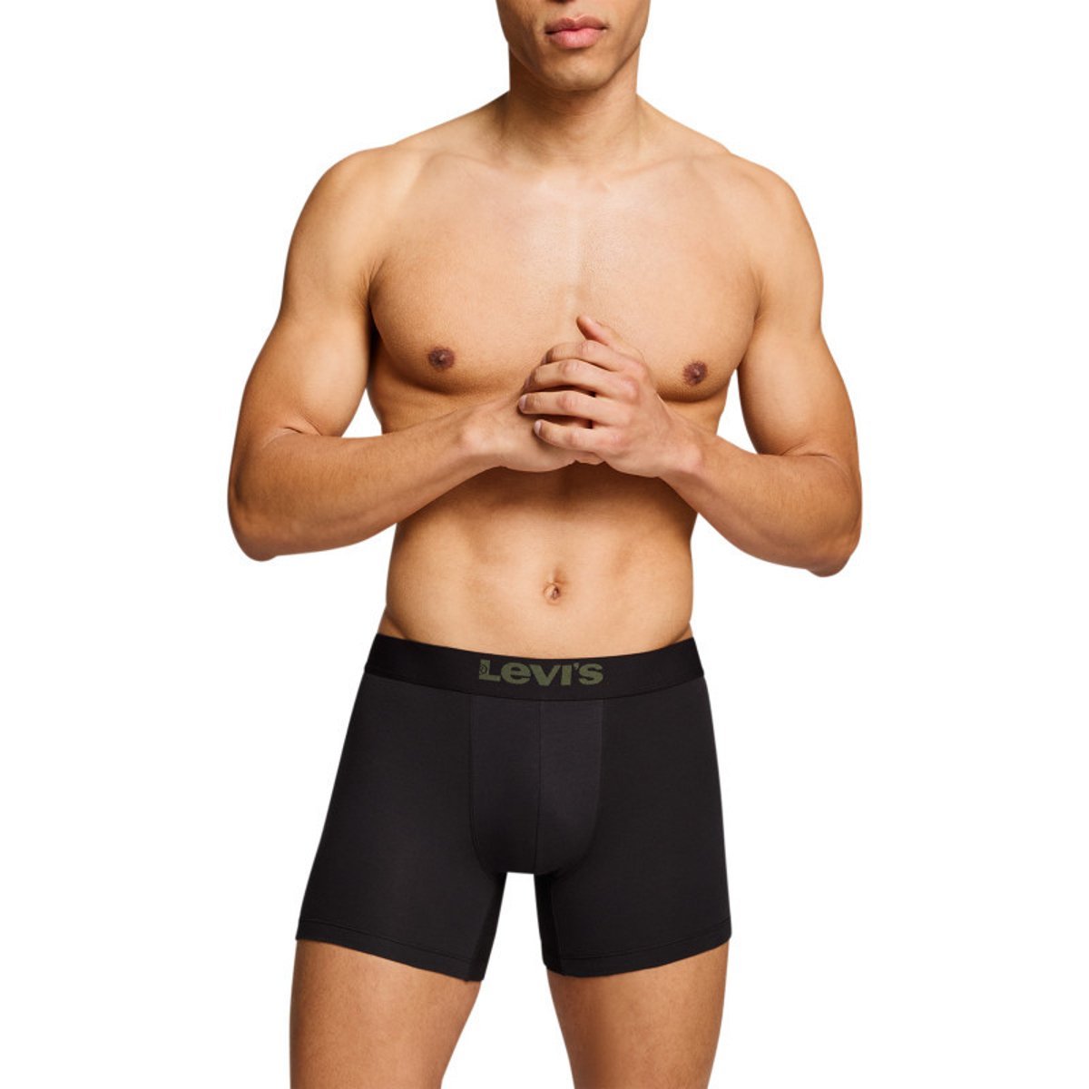 Lot de 2 boxers courts noir et vert en coton avec ceinture élastiquée noir et vert, LEVI'S