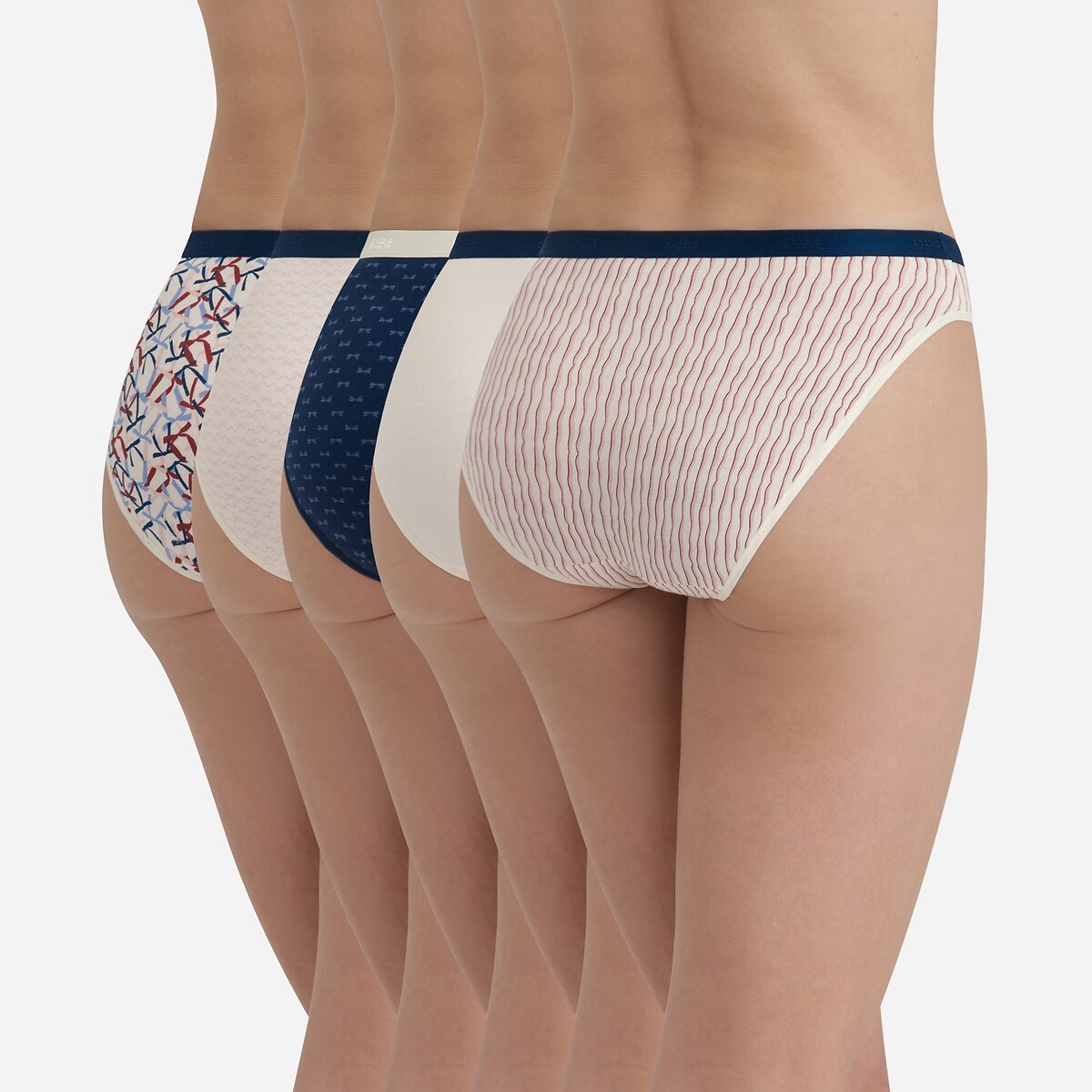5er-Pack POCKETS COTON Höschen rotes band, DIM