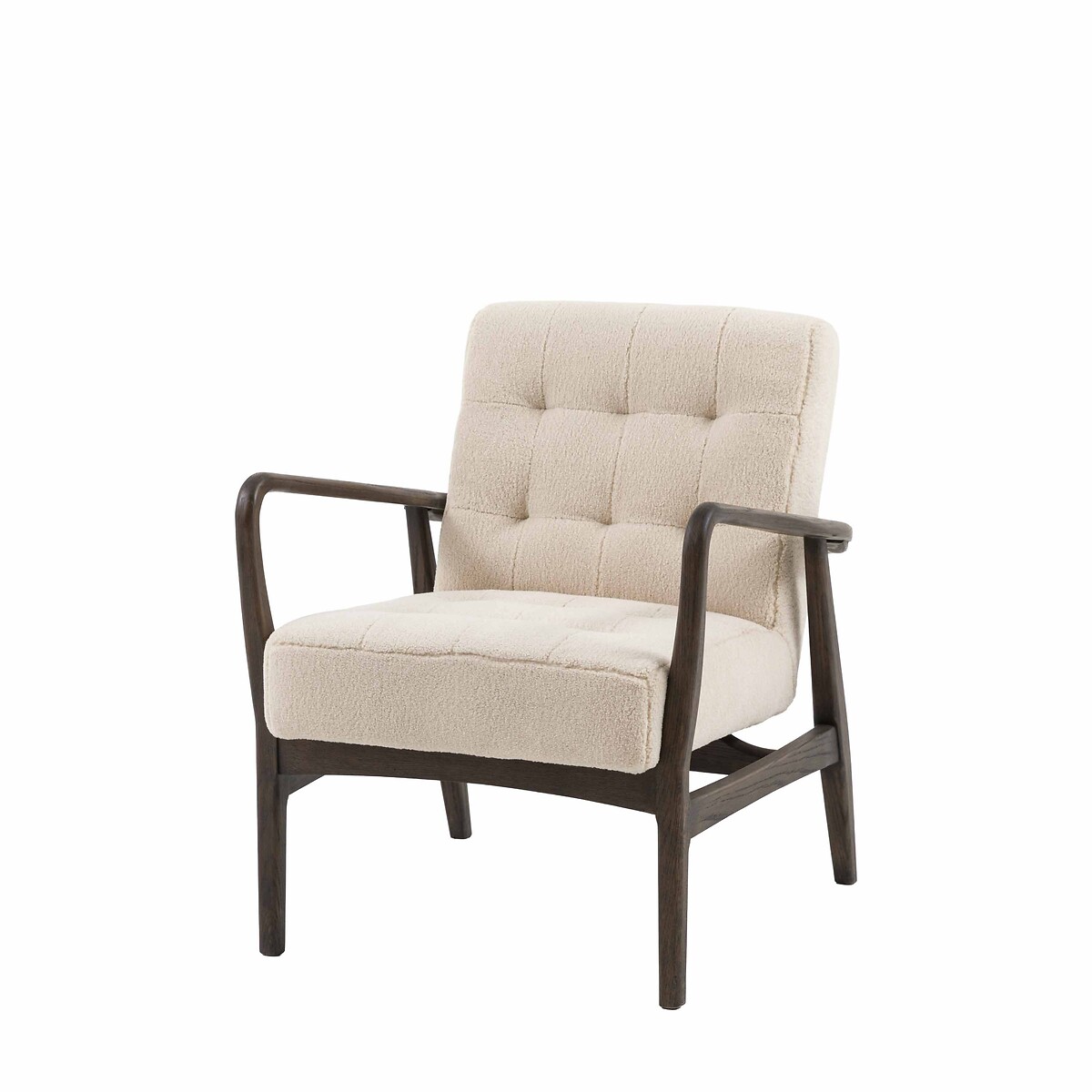 Humphrey Faux Sheepskin & Ash Wood Armchair off-white, ÉDITÉ