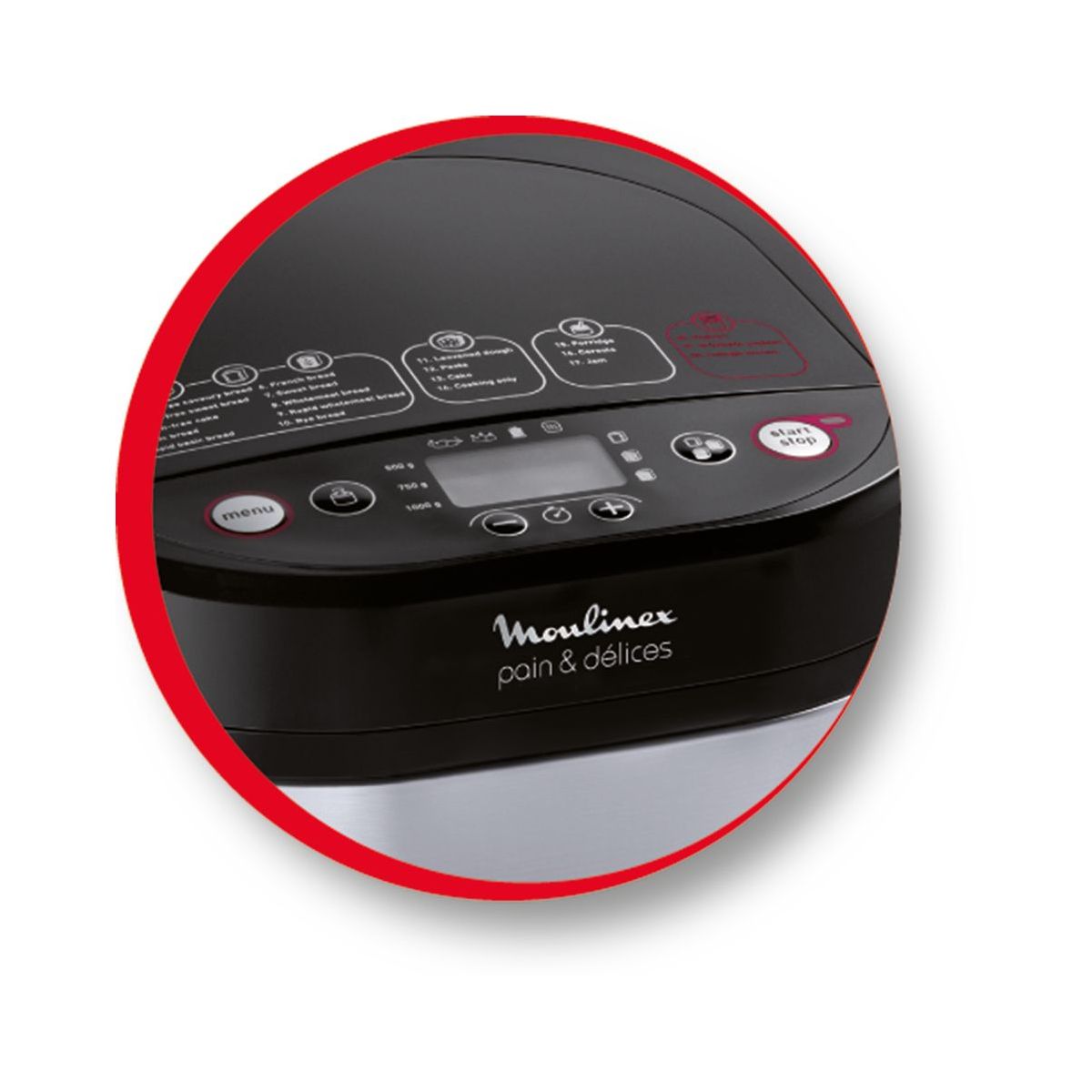 Machine À Pain & Délices 1 Kg Ow240e30 inox, MOULINEX