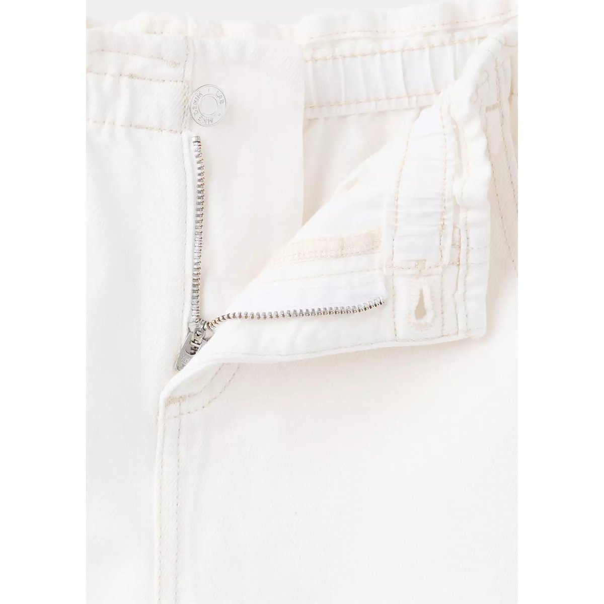Jean wideleg taille élastique blanc cassé, MANGO KIDS