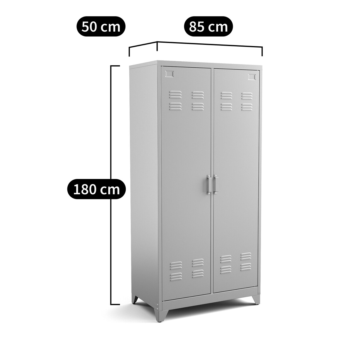 Armoire 2 portes en métal acier, HIBA vert eucalyptus, LA REDOUTE INTERIEURS