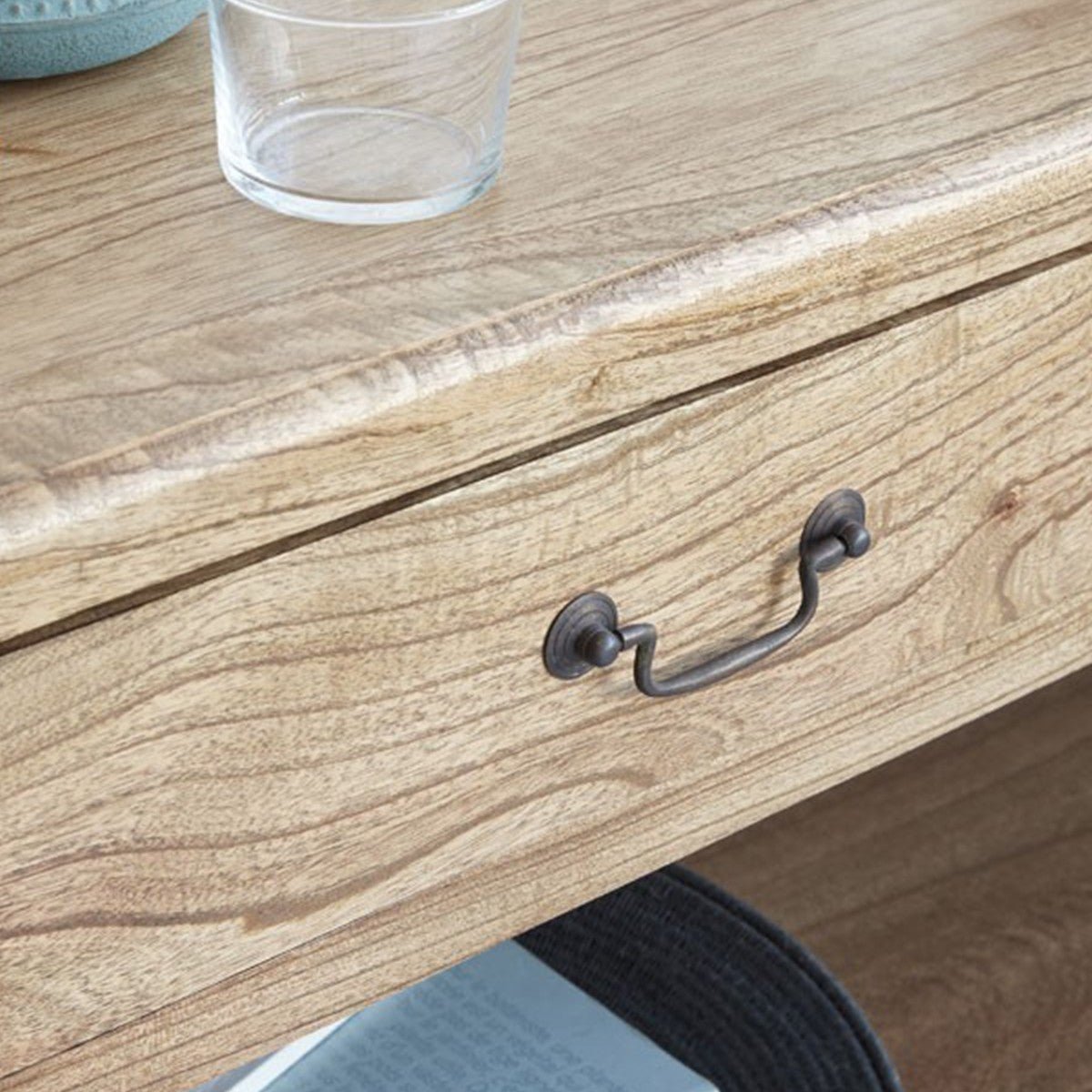 Console en bois massif 120 cm 2 tiroir SIMONE naturel, BERAH GETAH