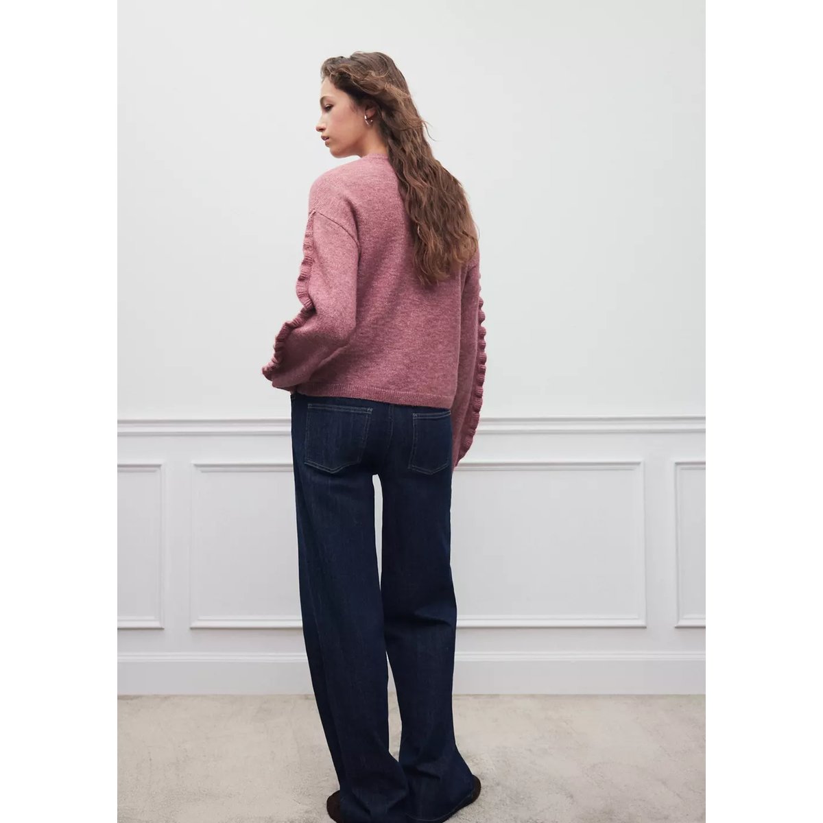 Pull-over détail à volants rose, MANGO TEEN