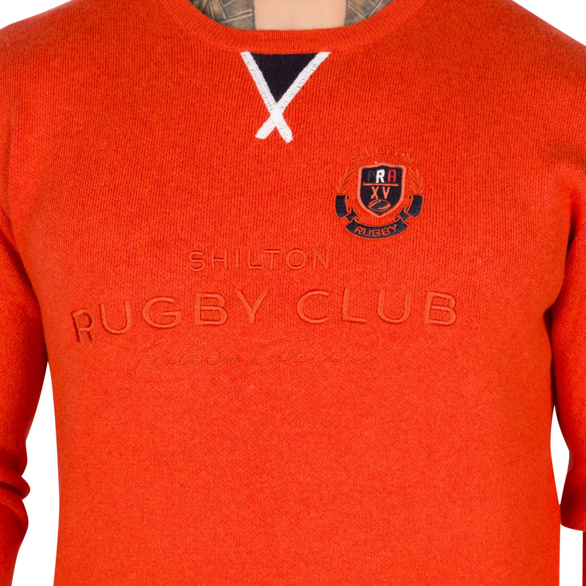 Pull rugby club col rond orange, SHILTON