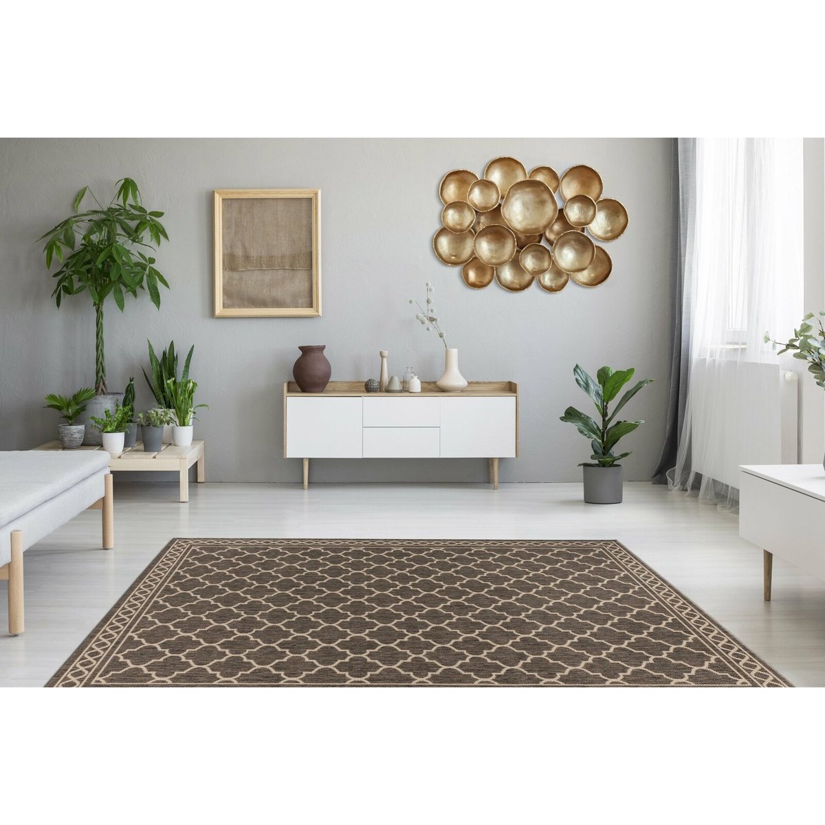 Tapis rectangulaire en polypropylène Splash 300 marron, ARTE ESPINA