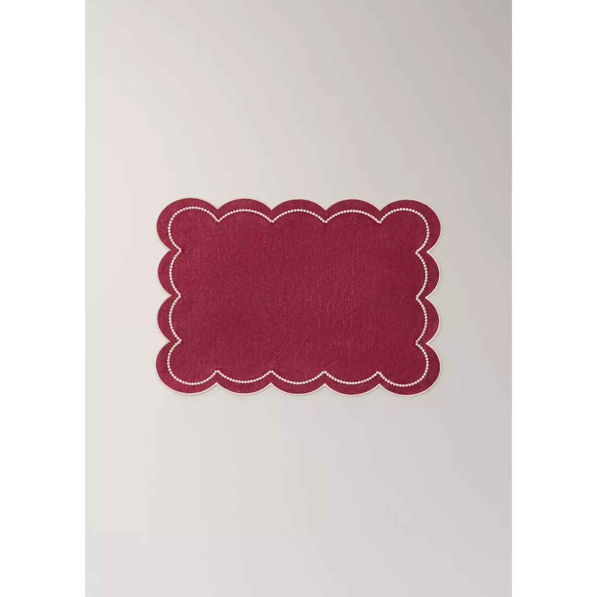 Set de table en lin avec liseré brodé rouge, MANGO HOME
