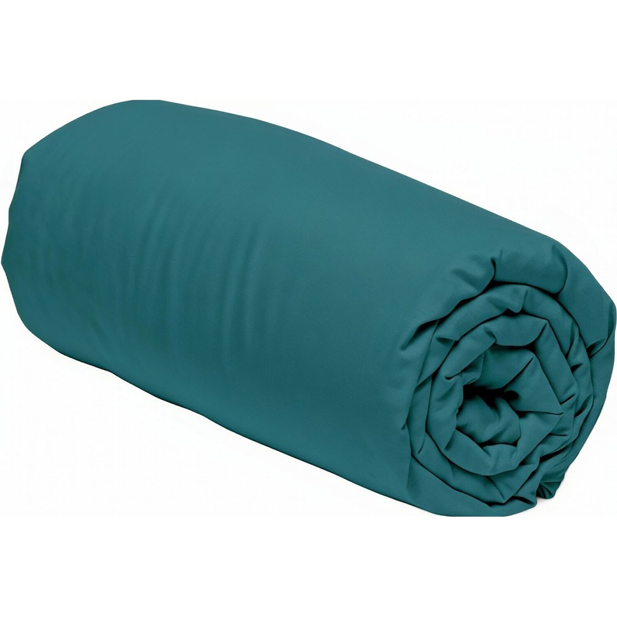 Drap housse en percale de coton uni, MURA emeraude, C DESIGN HOME TEXTILE
