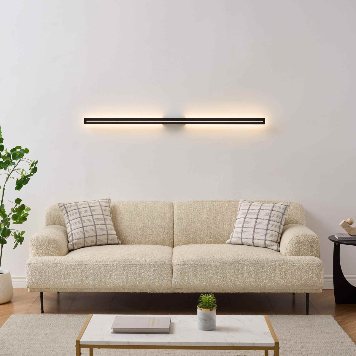 Applique LED murale longue IP54 - NOMÉRIS noir, KOSILUM