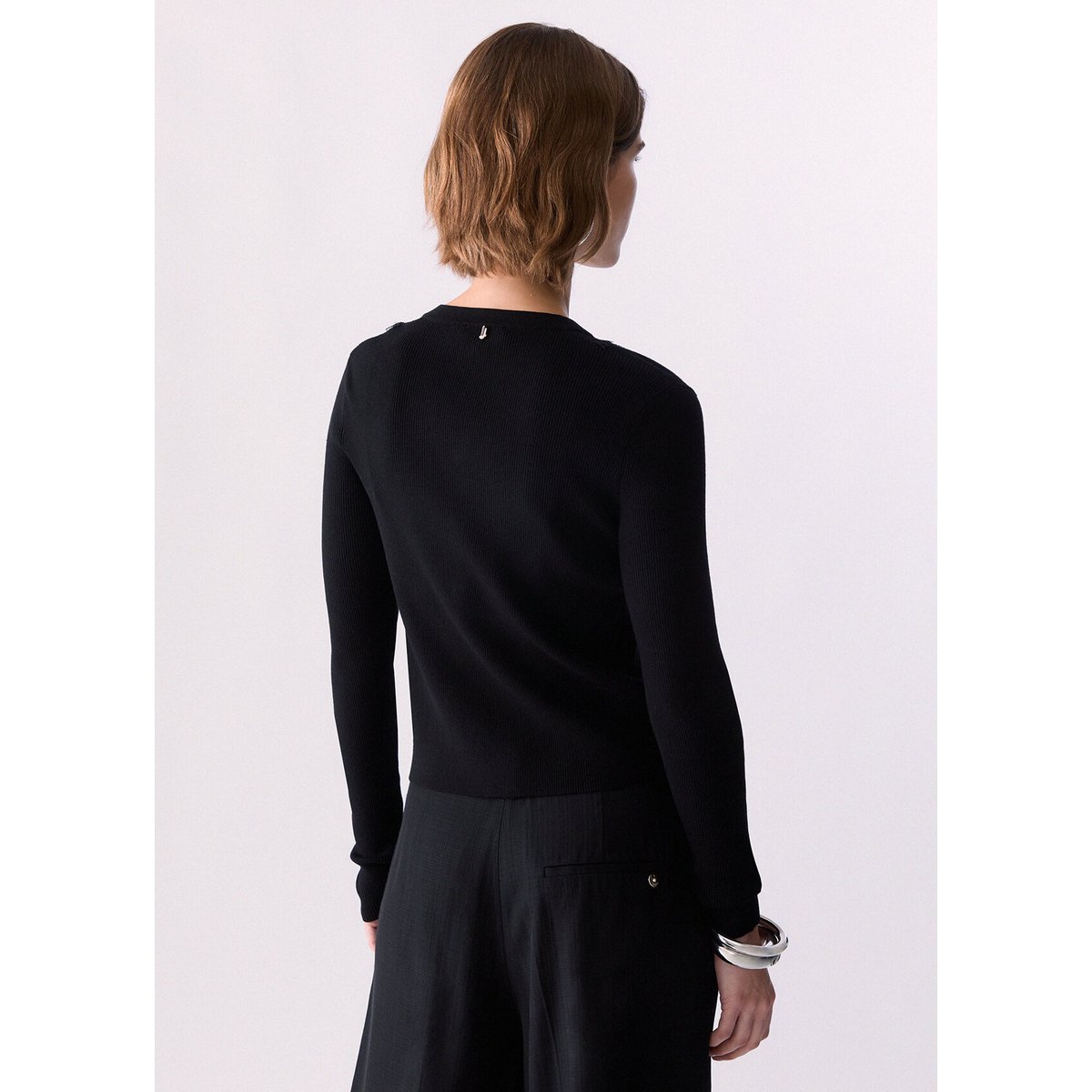 Cardigan avec insert en dentelle noir, LIU JO
