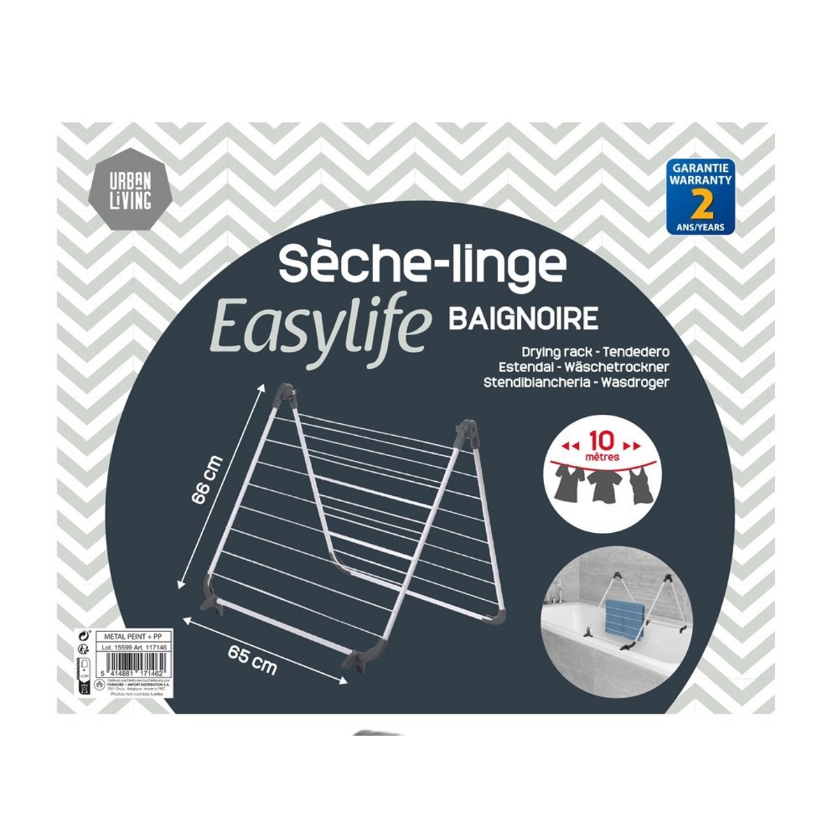 Séchoir à Linge Pour Baignoire blanc, DECORATIE