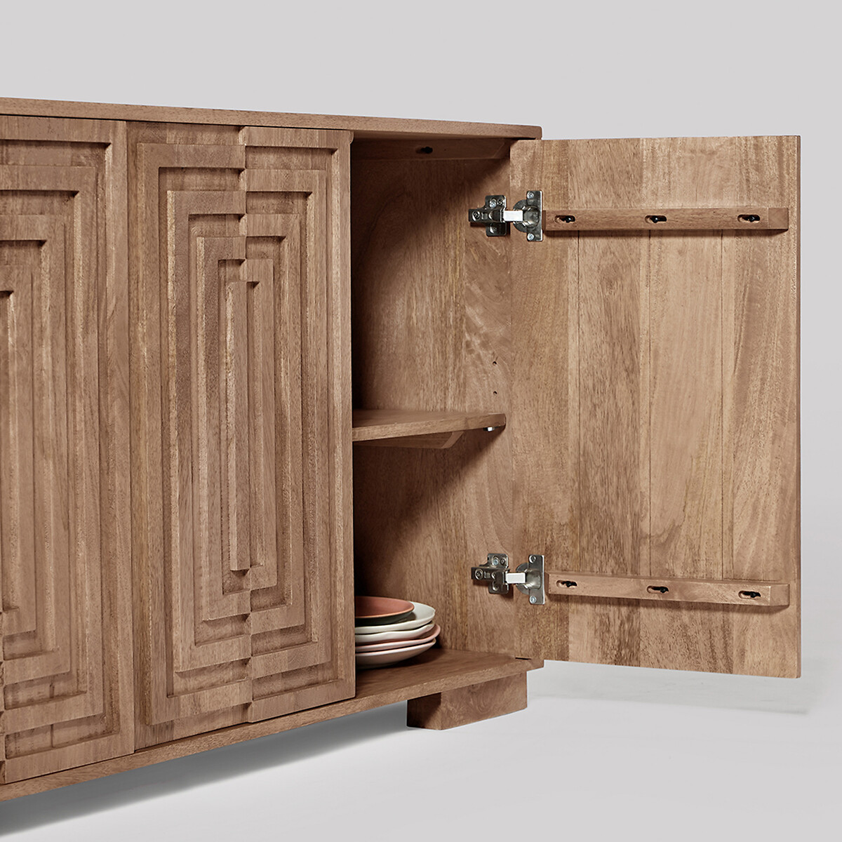 Isola Mango Wood 4 Door Sideboard light wood, SWOON