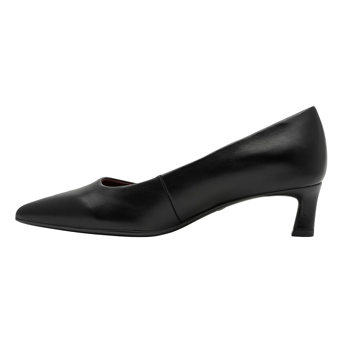 Escarpins pointus en cuir noir, TAMARIS