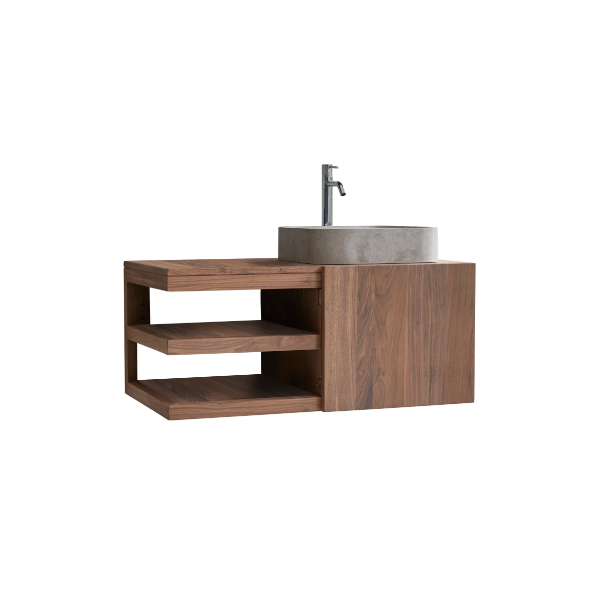 Vasque en Noyer massif, TYPO marron foncé, TIKAMOON