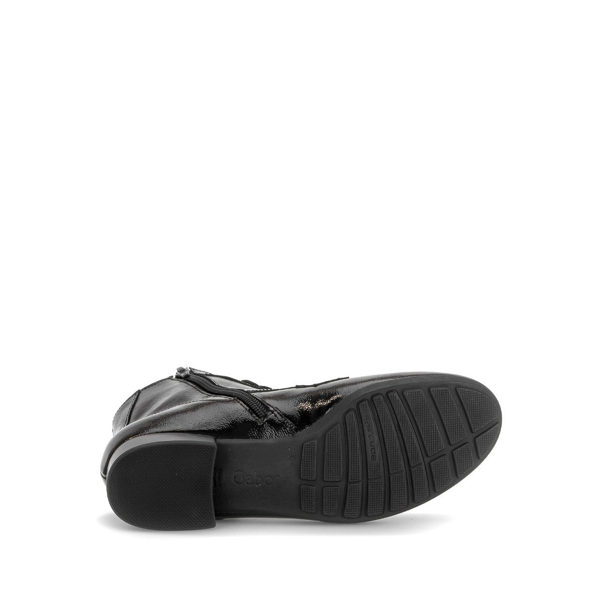 Bottines en cuir verni à talon décroché noir, GABOR