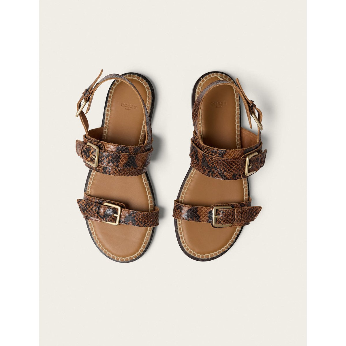 Espadrilles LOZI cuir python marron, ODAJE