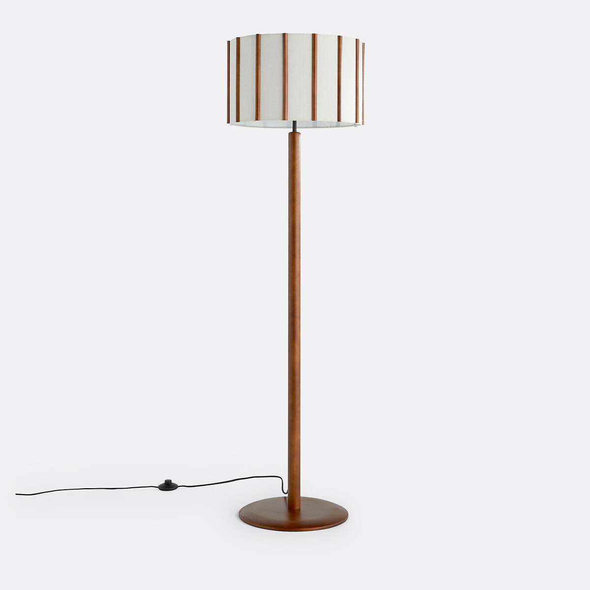 Lampadaire en hévéa et lin, Vintela marron, LA REDOUTE INTERIEURS