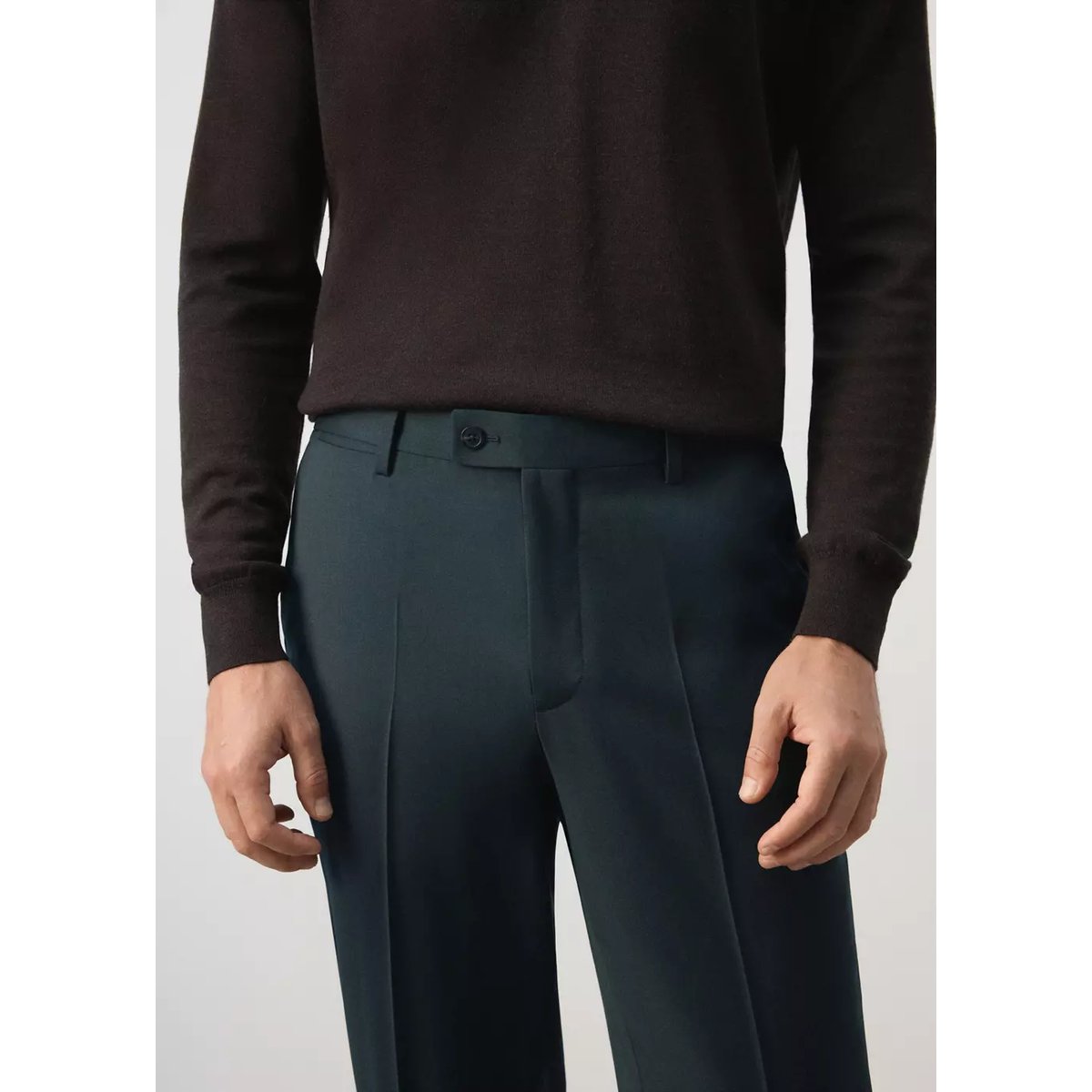 Pantalon costume Turín 100 % laine vert foncé, MANGO MAN