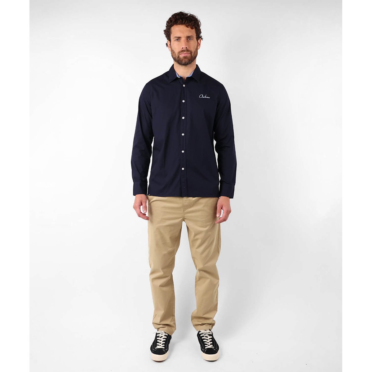 Chemise manches longues unie CAVIRO deep marine, OXBOW