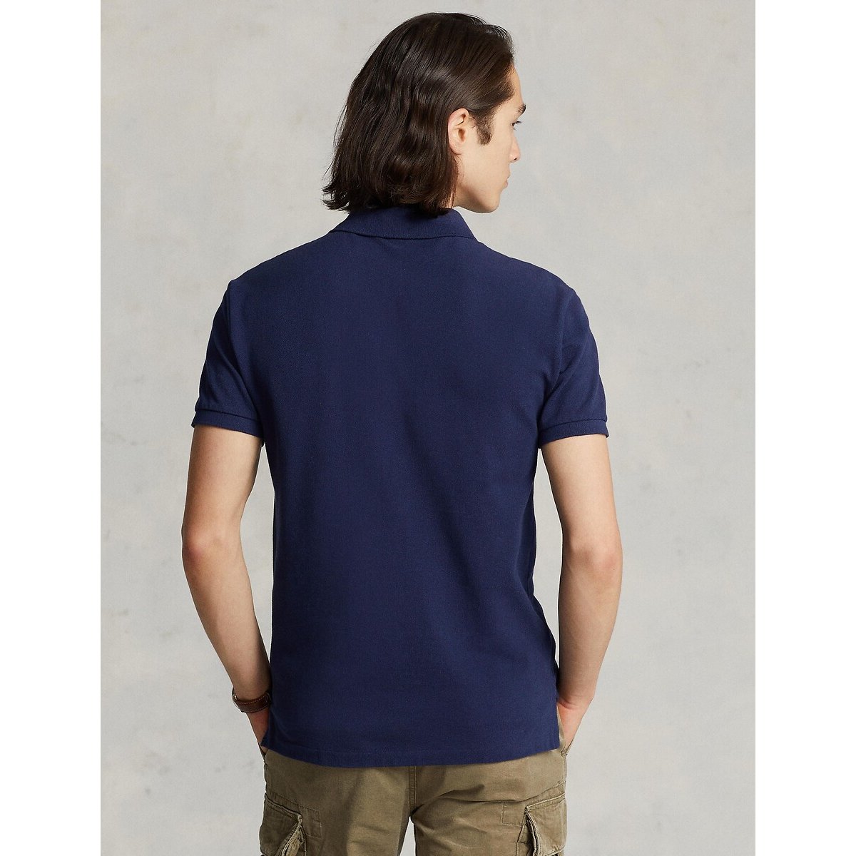 Polo cintré en coton piqué bleu marine, POLO RALPH LAUREN