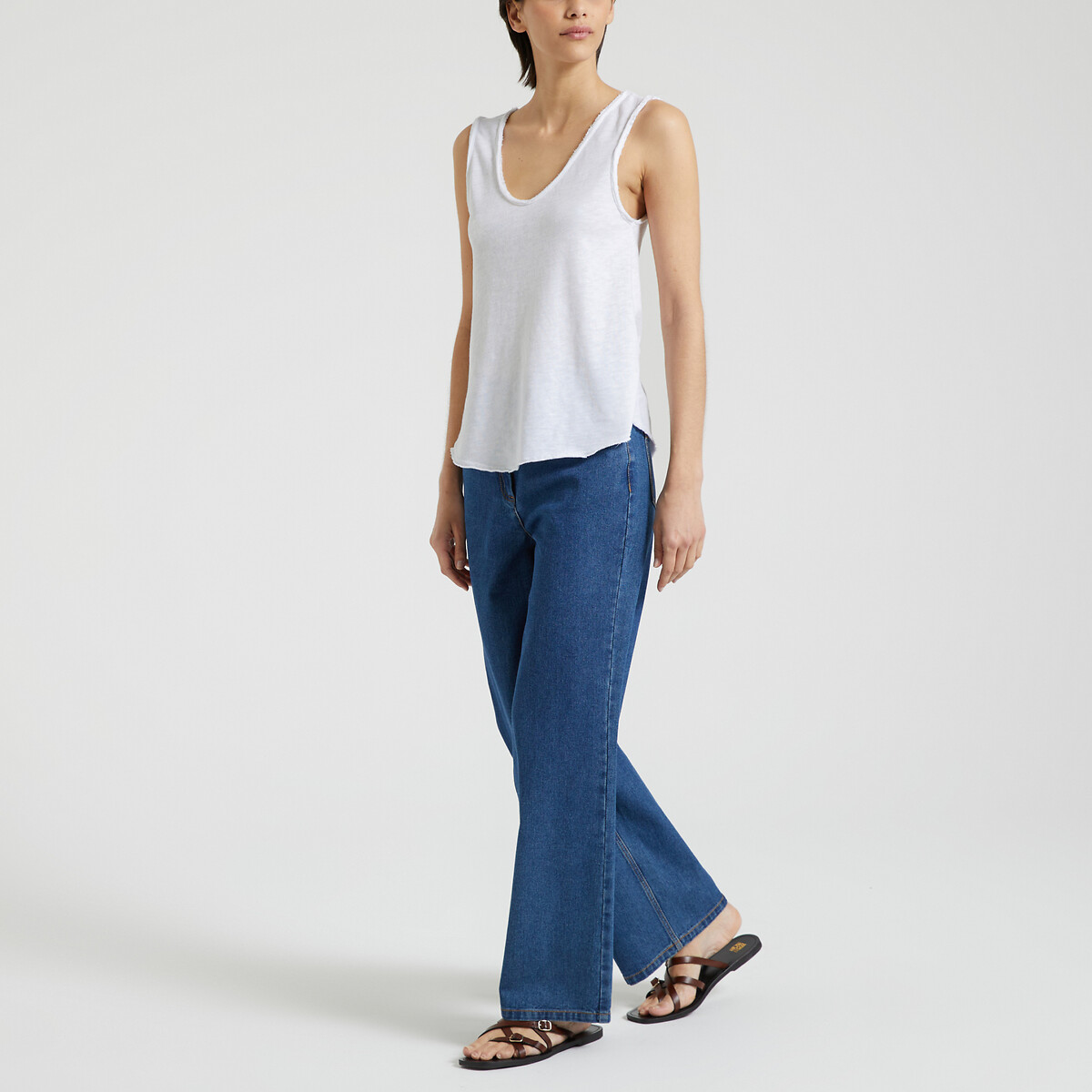 Top de cavas com gola redonda, SONOMA branco, AMERICAN VINTAGE