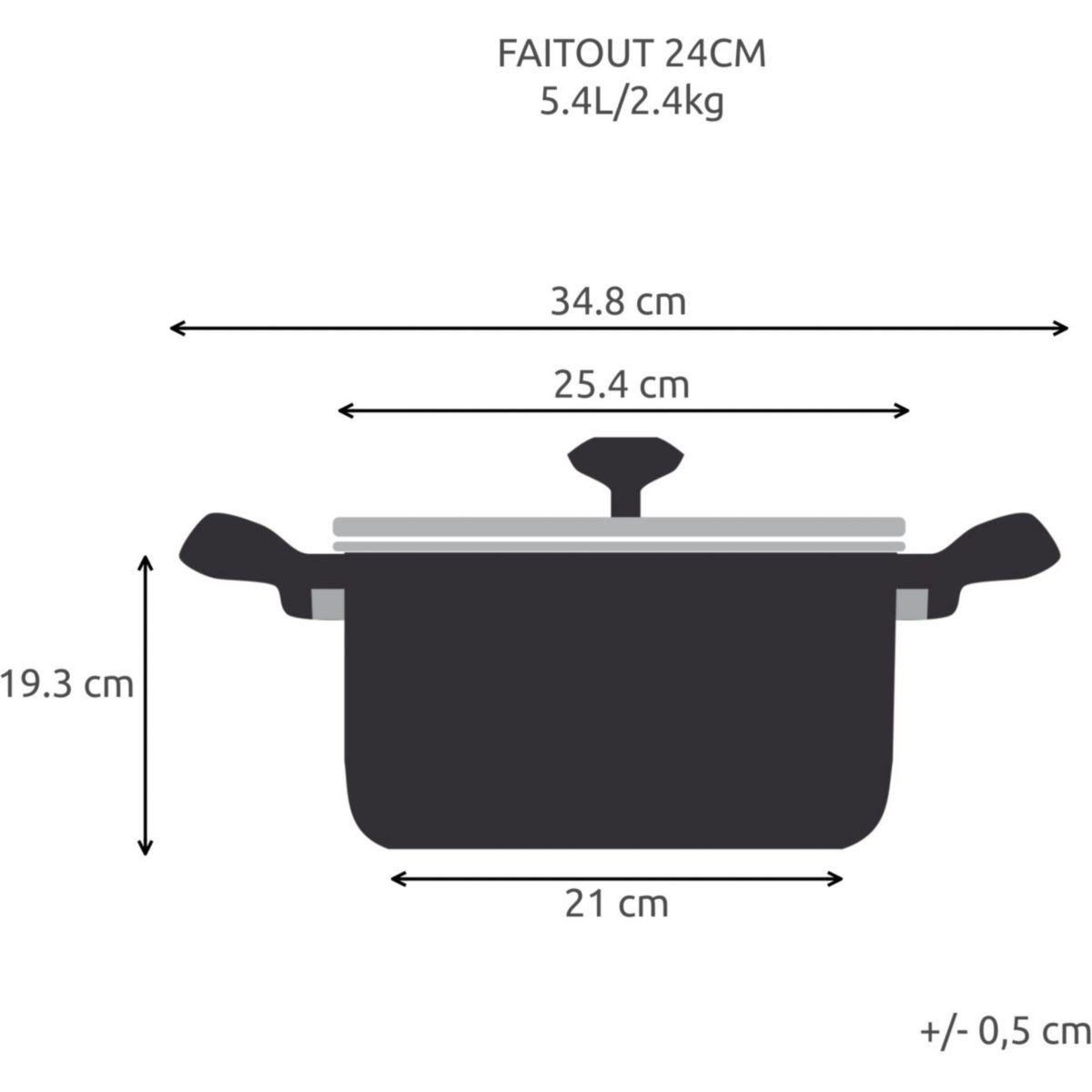 Faitout Desideria 24cm noir, LAGOSTINA