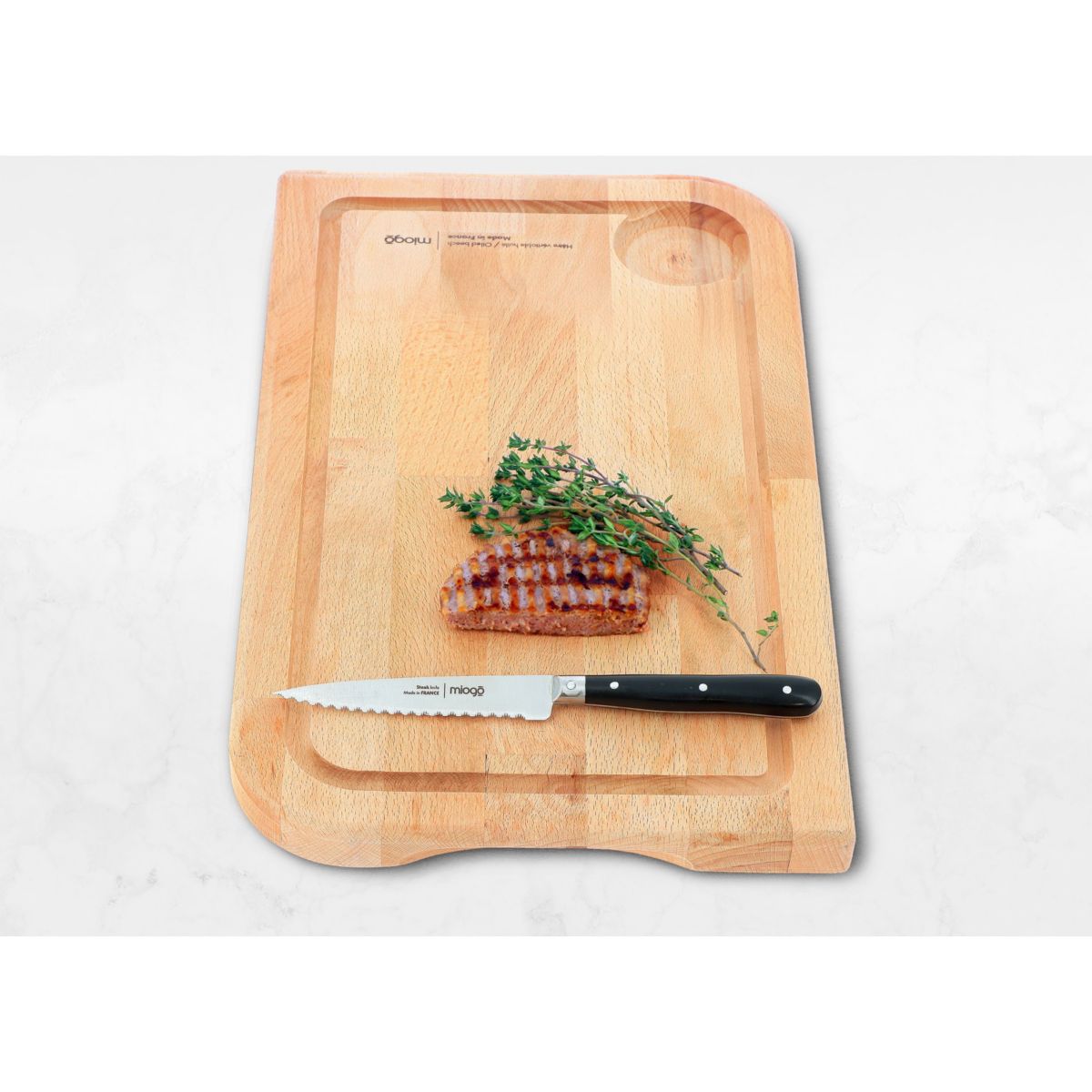 Couteau Steak 10.5 cm Pleine soie noir, MIOGO
