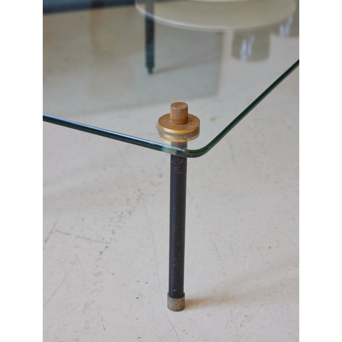Table basse en verre vintage Donna N°1090 - Bon état transparent, DEBONGOUT