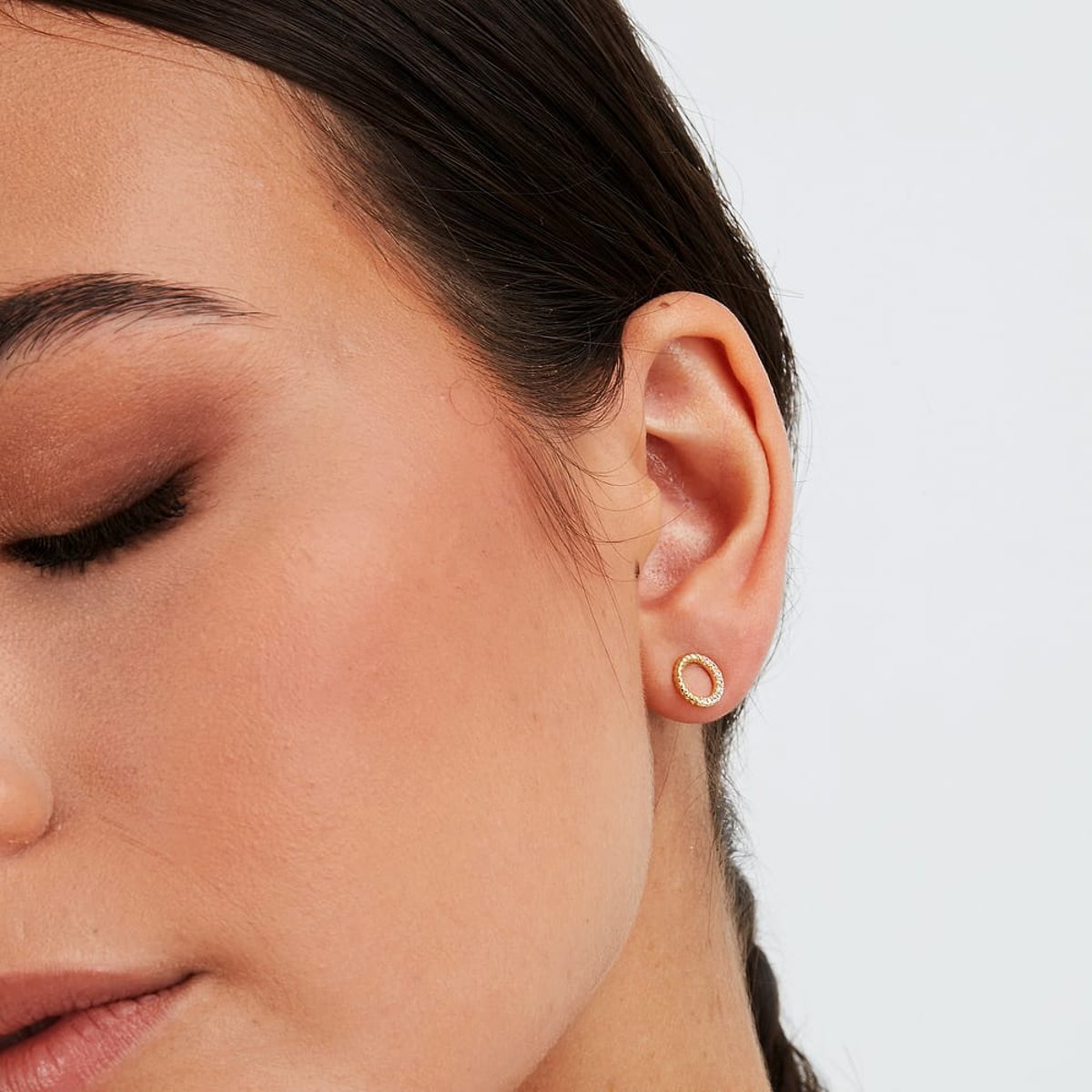 Boucles d'oreilles en Or 375/1000/oxyde de zirconium De Zirconium et Oxyde de zirconium or, CLEOR