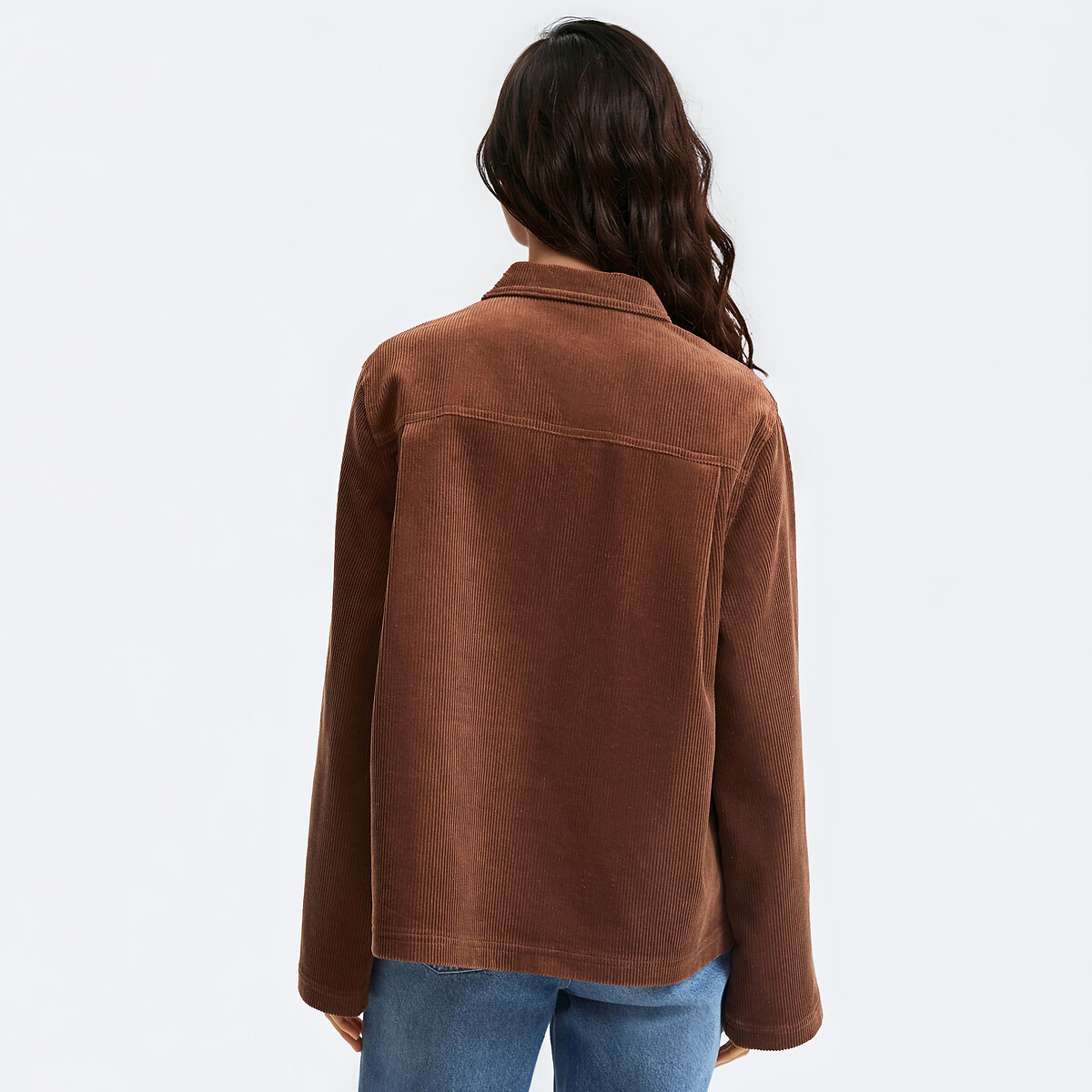 Blouse vareuse, en velours côtelé marron, LA REDOUTE COLLECTIONS