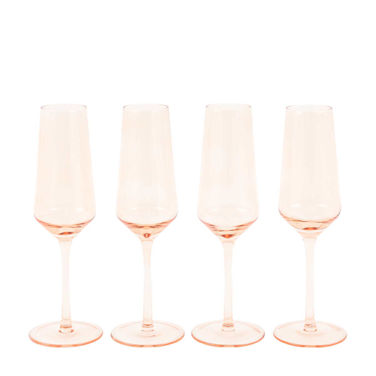 Set of 4 Eden Champagne Flutes in Amber yellow, ÉDITÉ