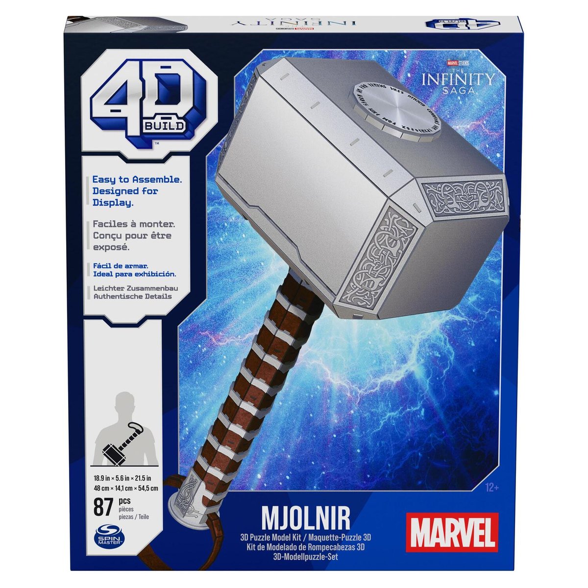 Marteau de thor marvel 4d build couleur unique, SPINMASTER