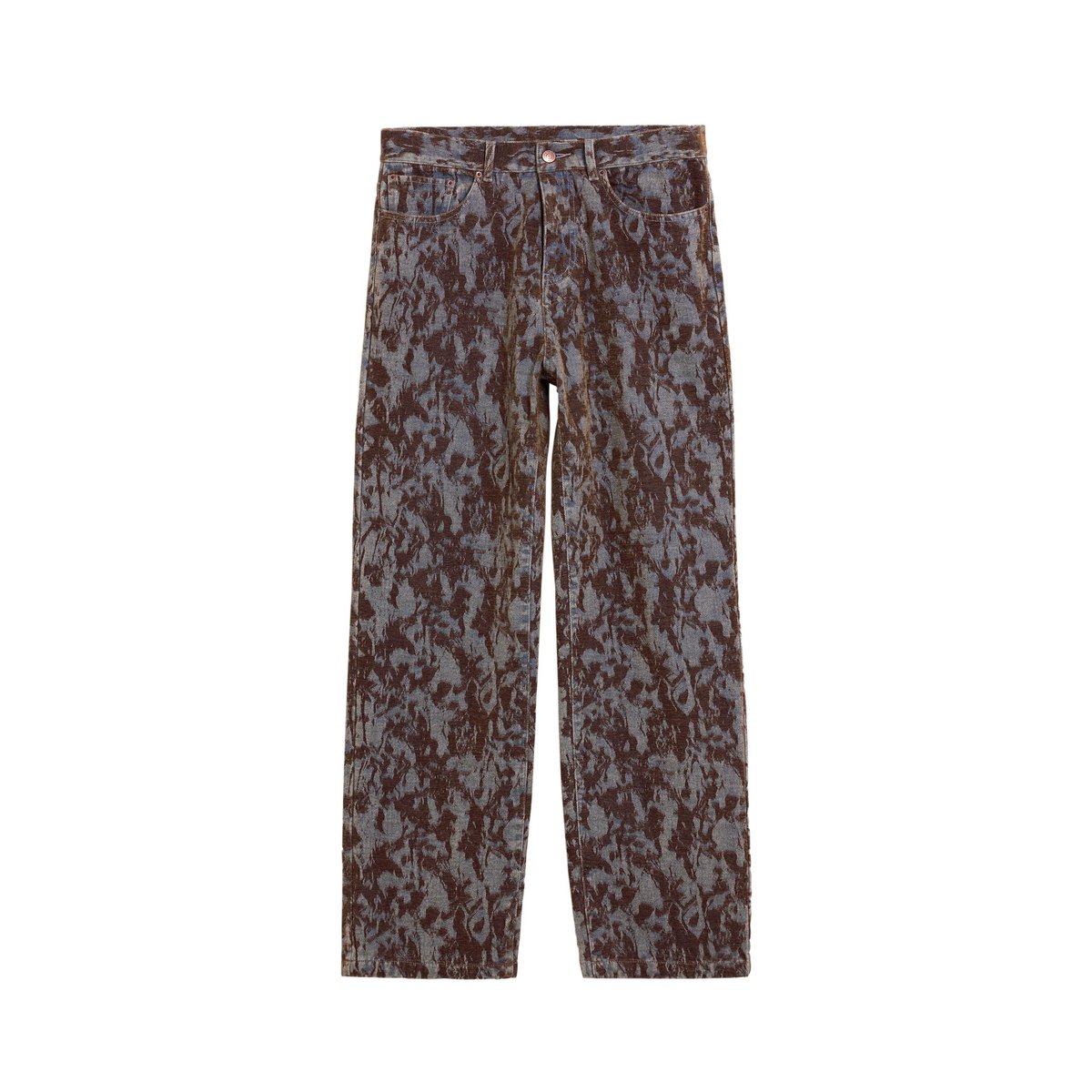 Pantalon droit textures marron, DESIGUAL