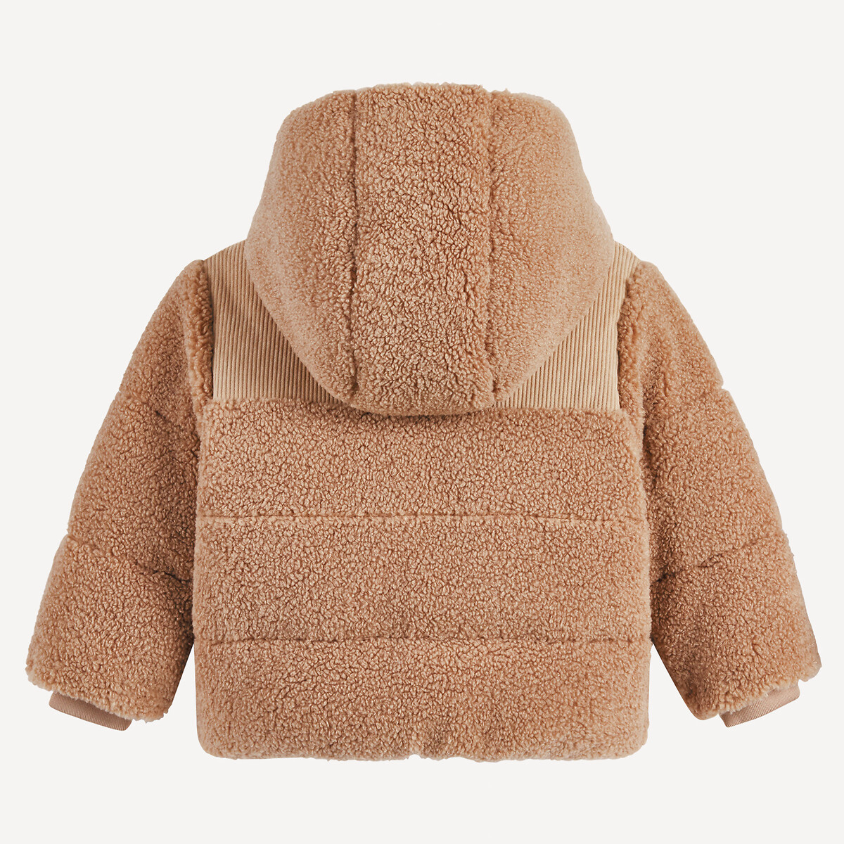 Warm Padded Jacket with Hood in Sherpa brown, LA REDOUTE COLLECTIONS