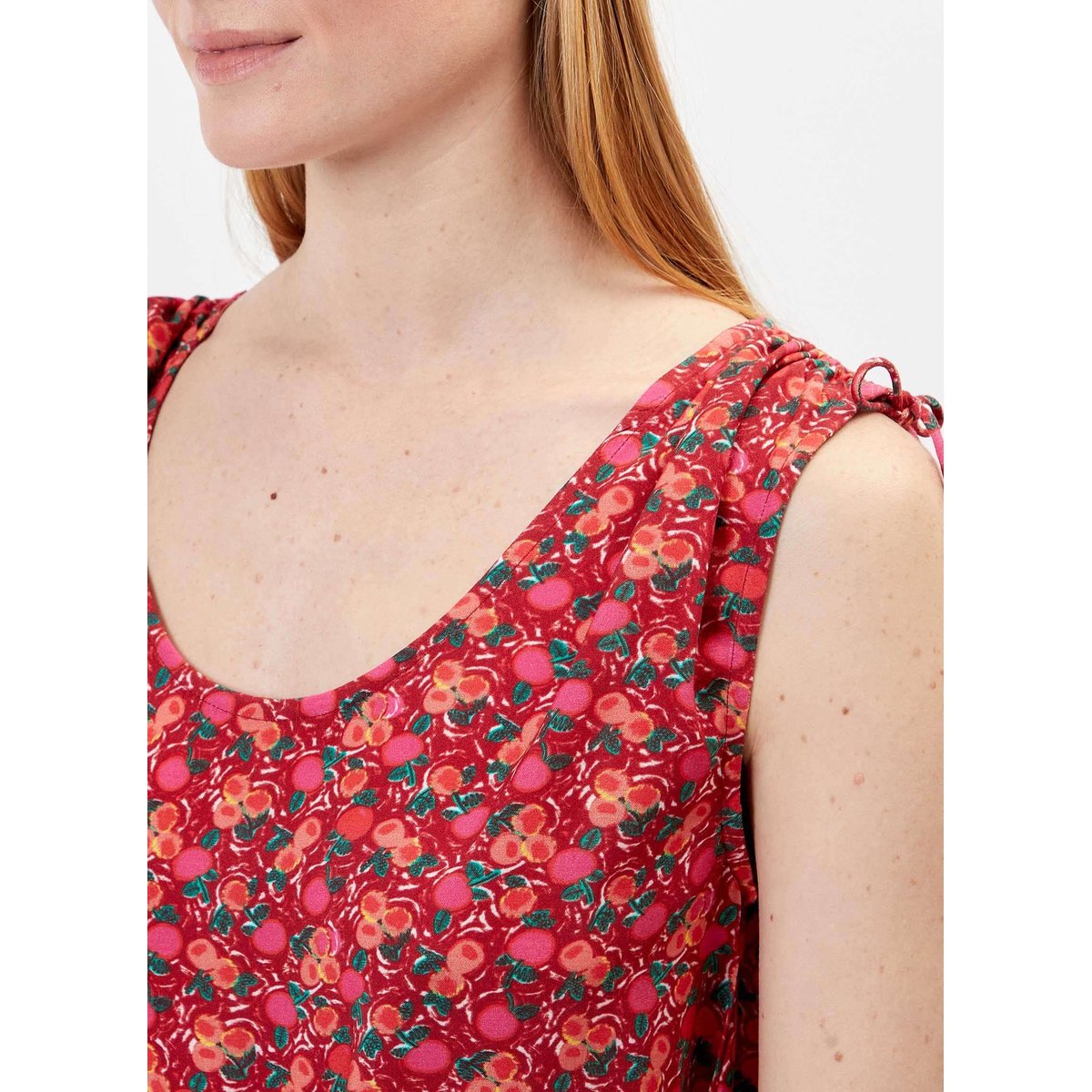 Robe imprimée ceinturée Ecovero WISTIA rose cherry, PRINCESSE NOMADE
