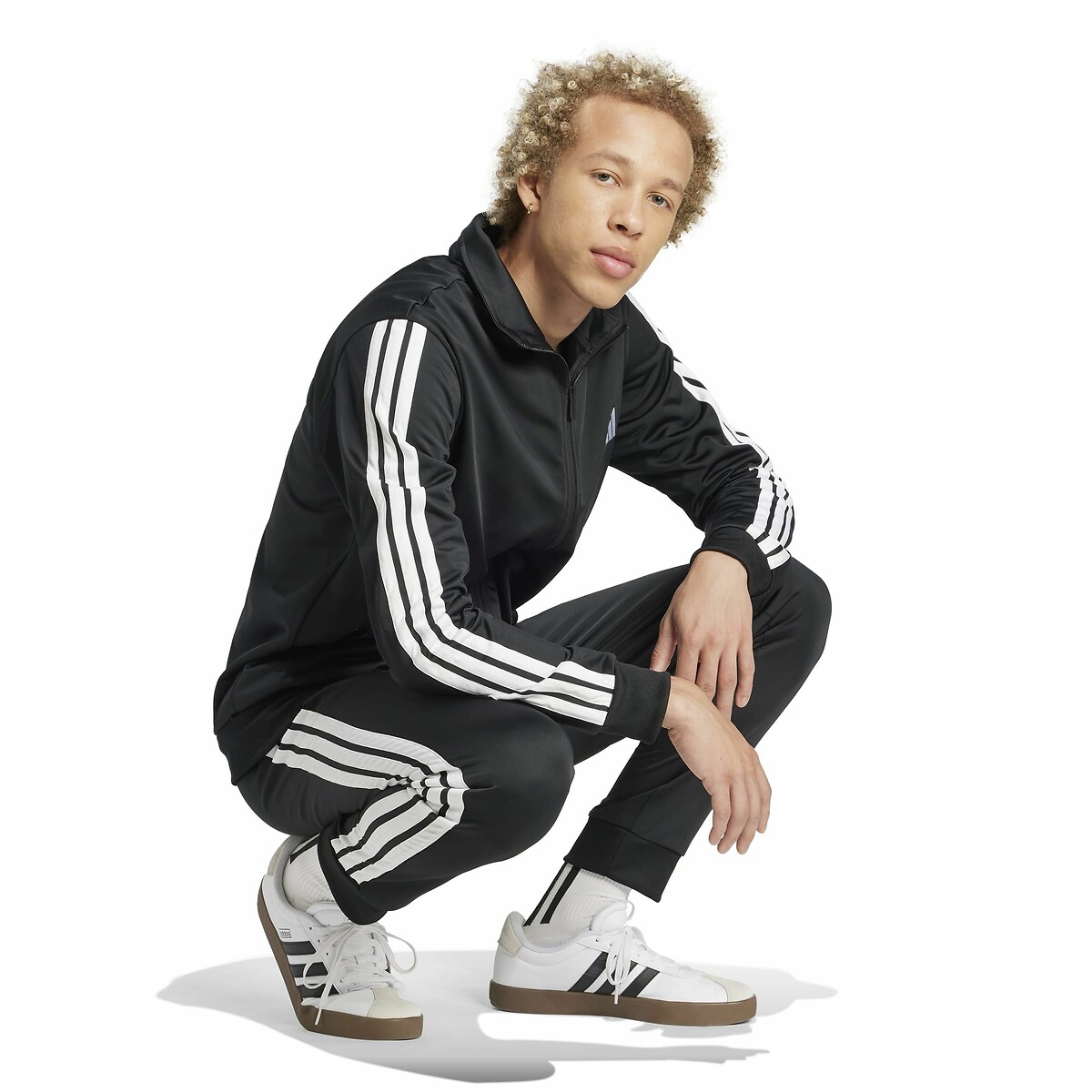 Survêtement Essentiel 3 bandes en tricot noir, ADIDAS SPORTSWEAR