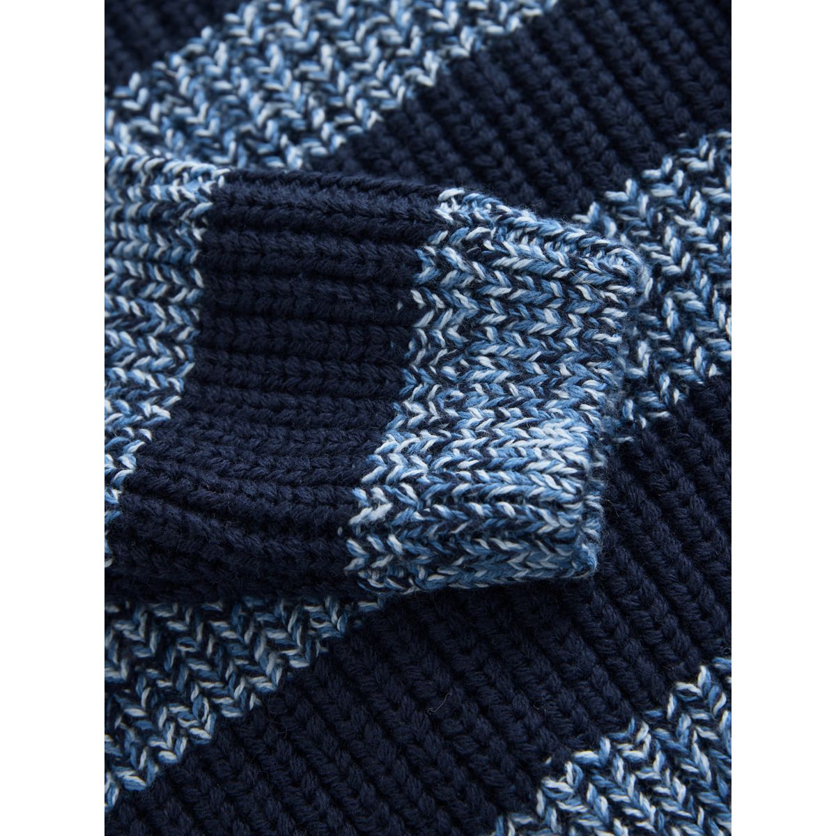 Pull ras du cou en maille rayé bleu/bleu marine, NEXT