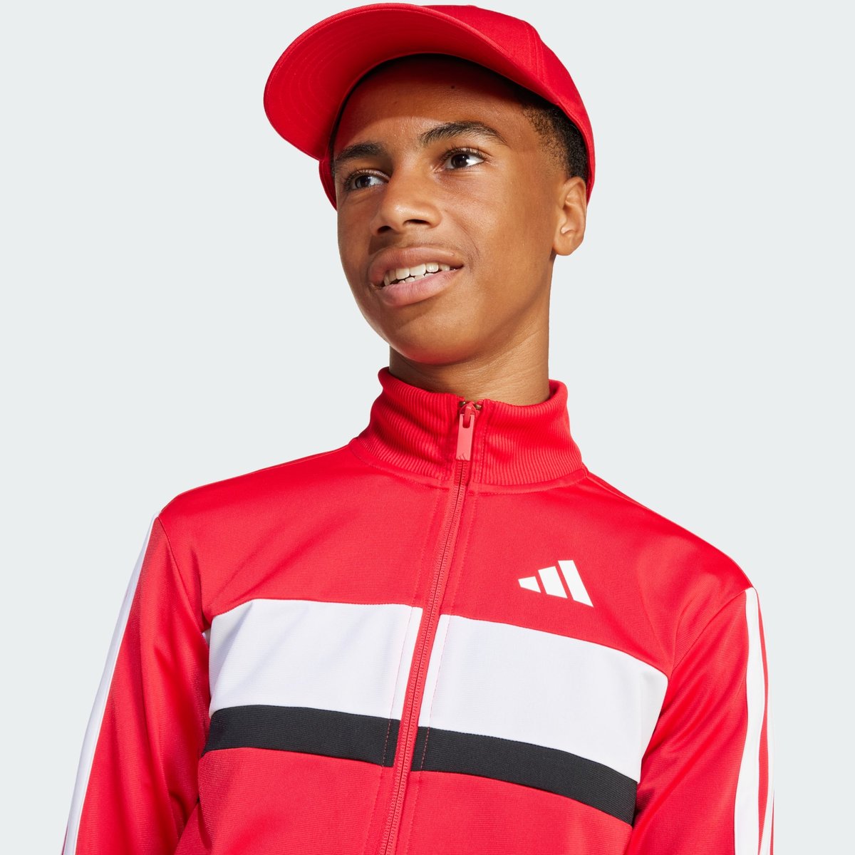 Survêtement Maille 3 Bandes Seasonal Essentials Tiberio Enfants Survêtement Maille 3 Bandes Seasonal Essentials Tiberio Enfants pure ruby / white, ADIDAS SPORTSWEAR
