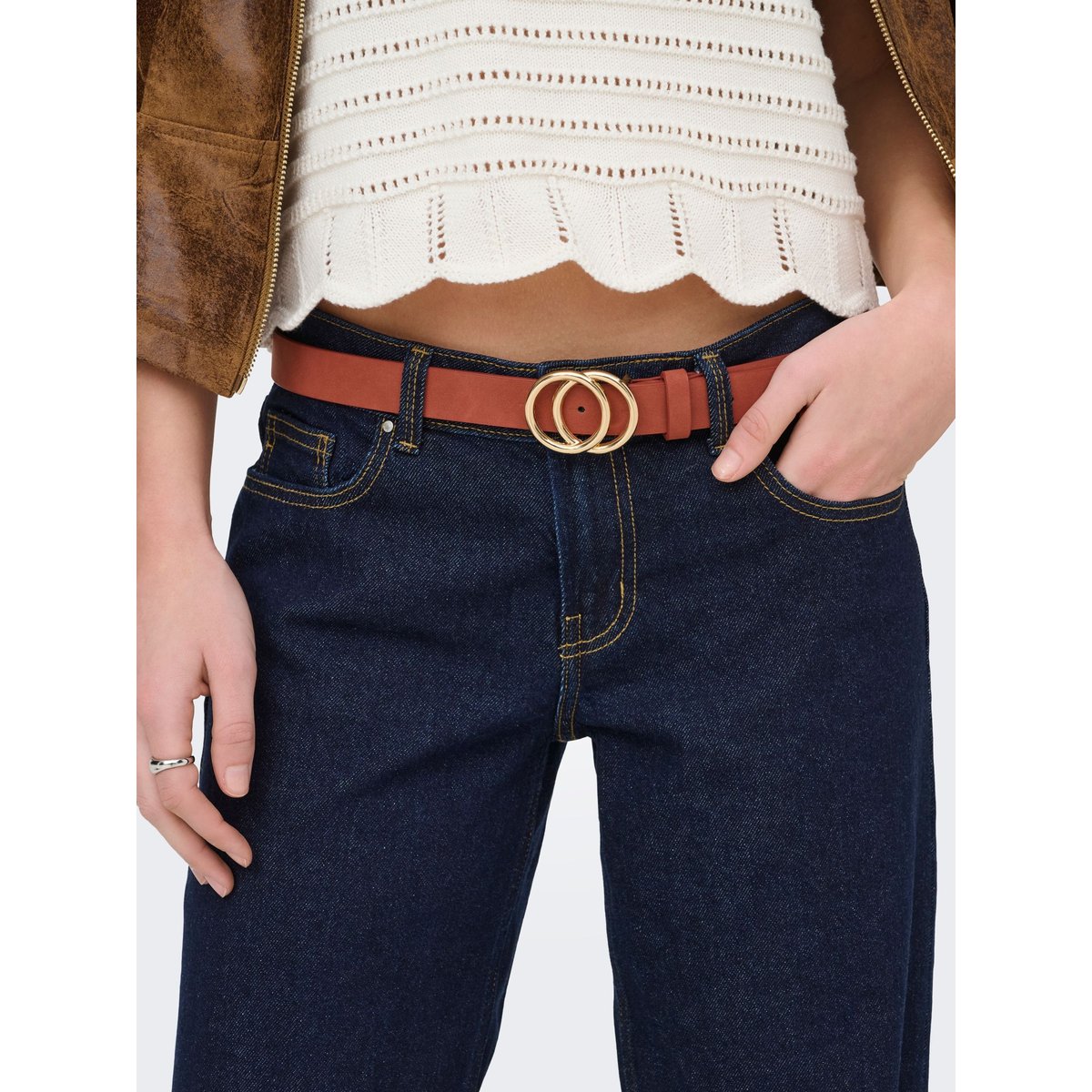 Jean À Jambe Large dark blue denim, ONLY