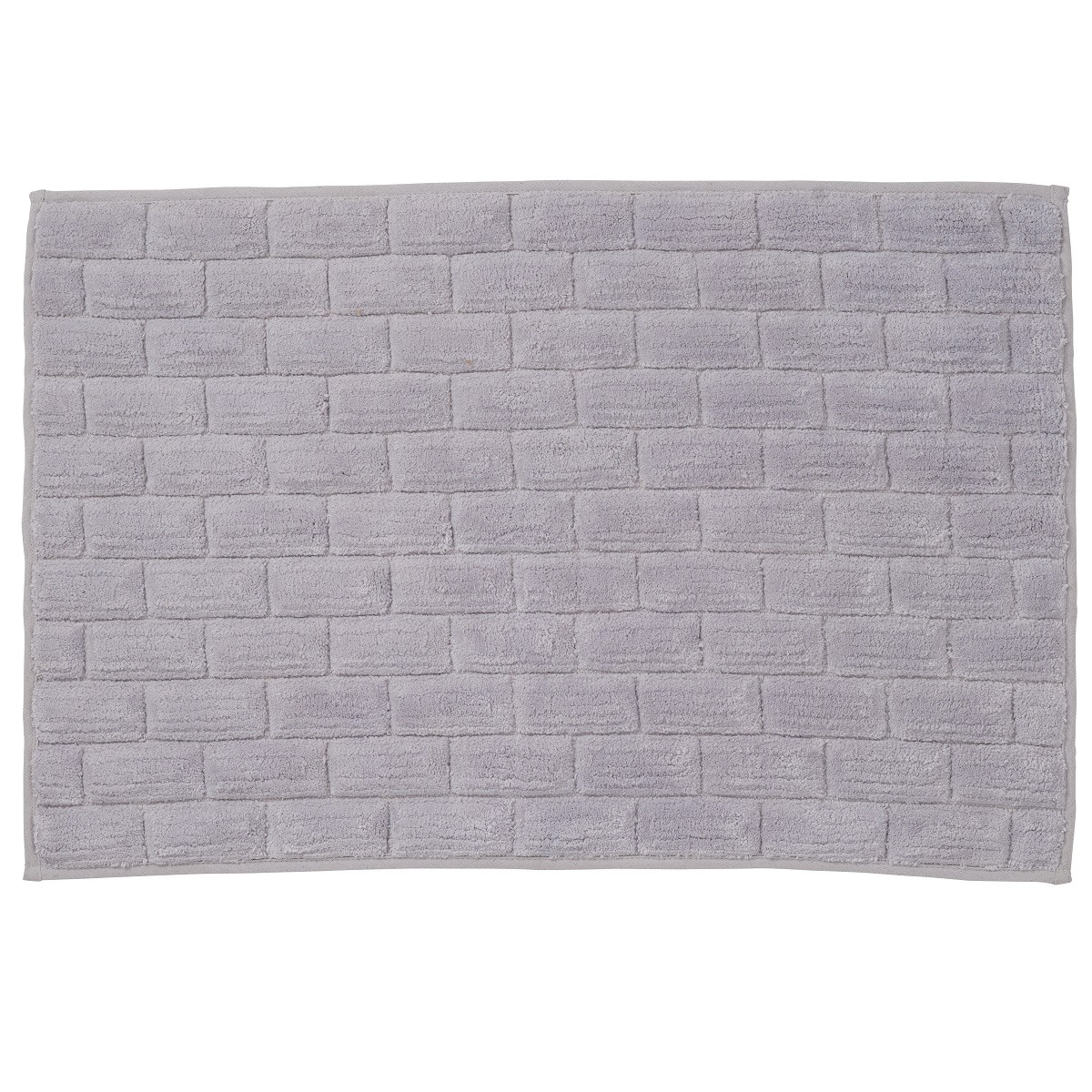Tapis de bain déco brique en coton BRICK gris, GUY LEVASSEUR