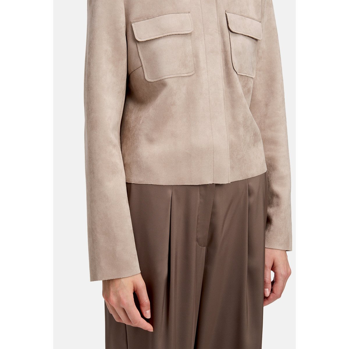 Veste blazer à poches plaquées taupe, BETTY BARCLAY