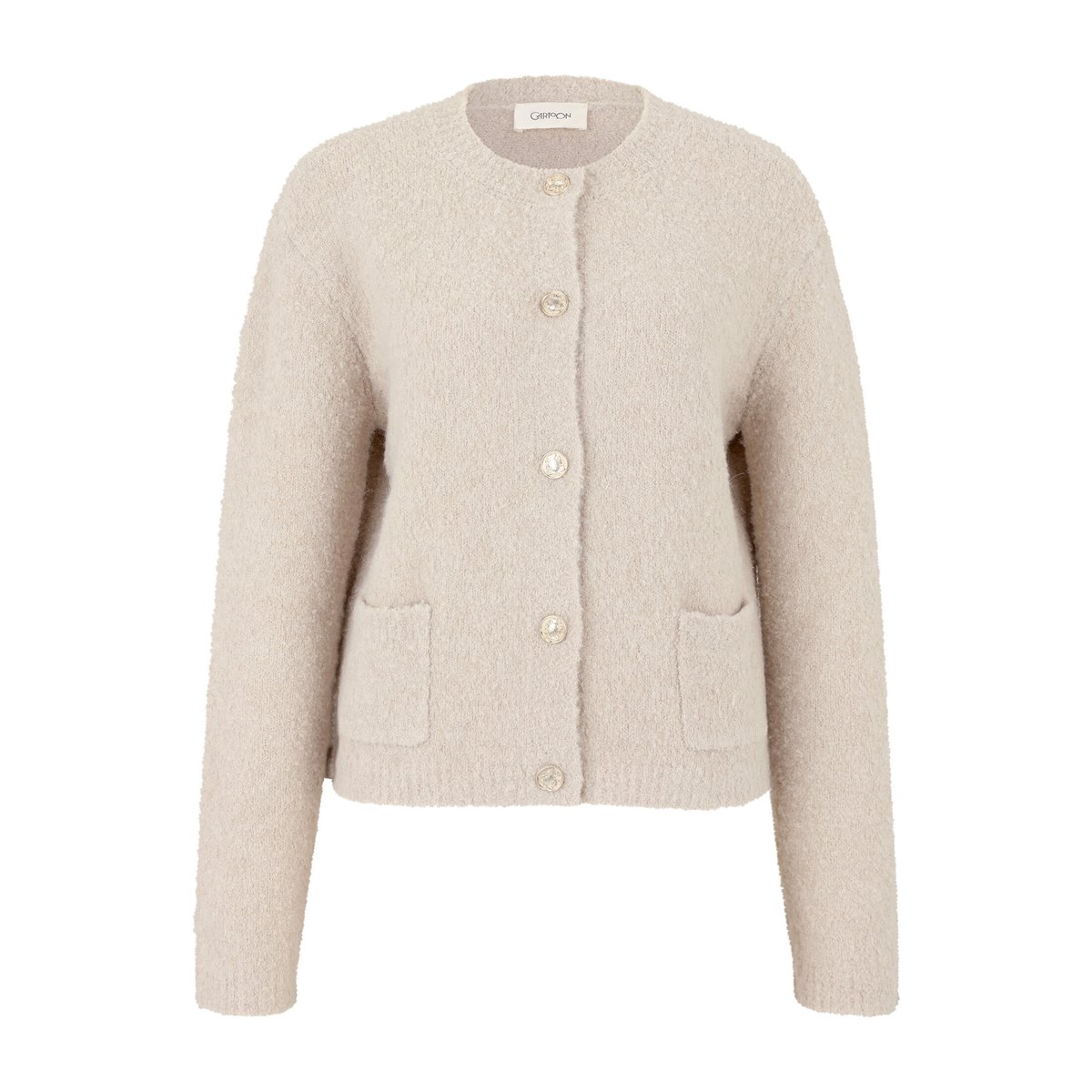 Cardigan en maille à patte de boutonnage pumice stone, CARTOON