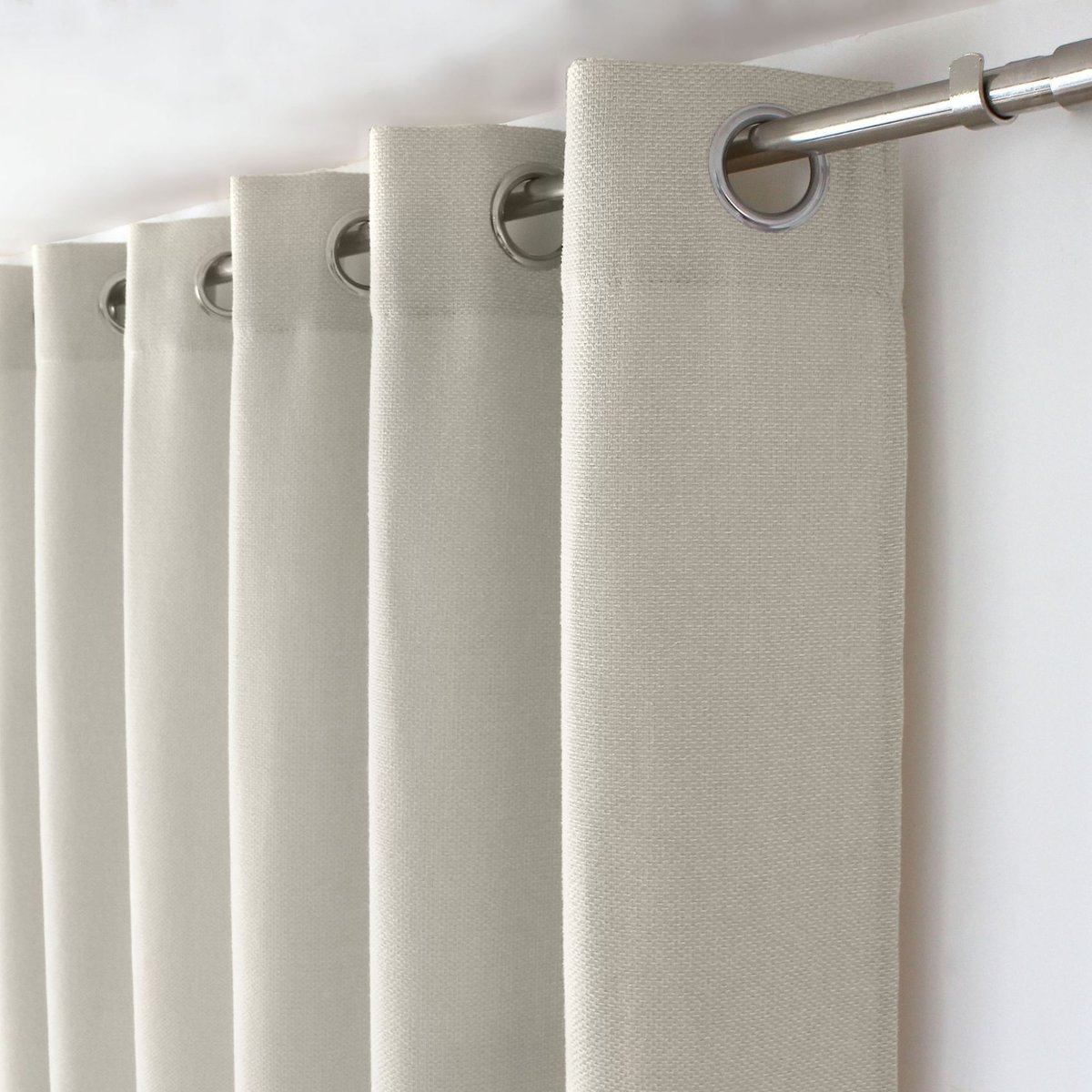Rideau à oeillets en velours chenillé ecru, HOME MAISON