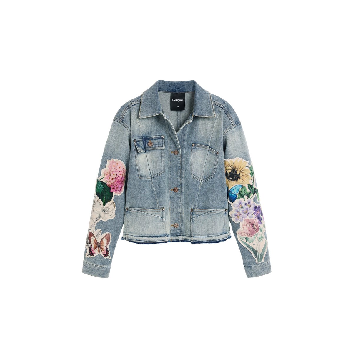 Veste en denim brodée bleu clair, DESIGUAL