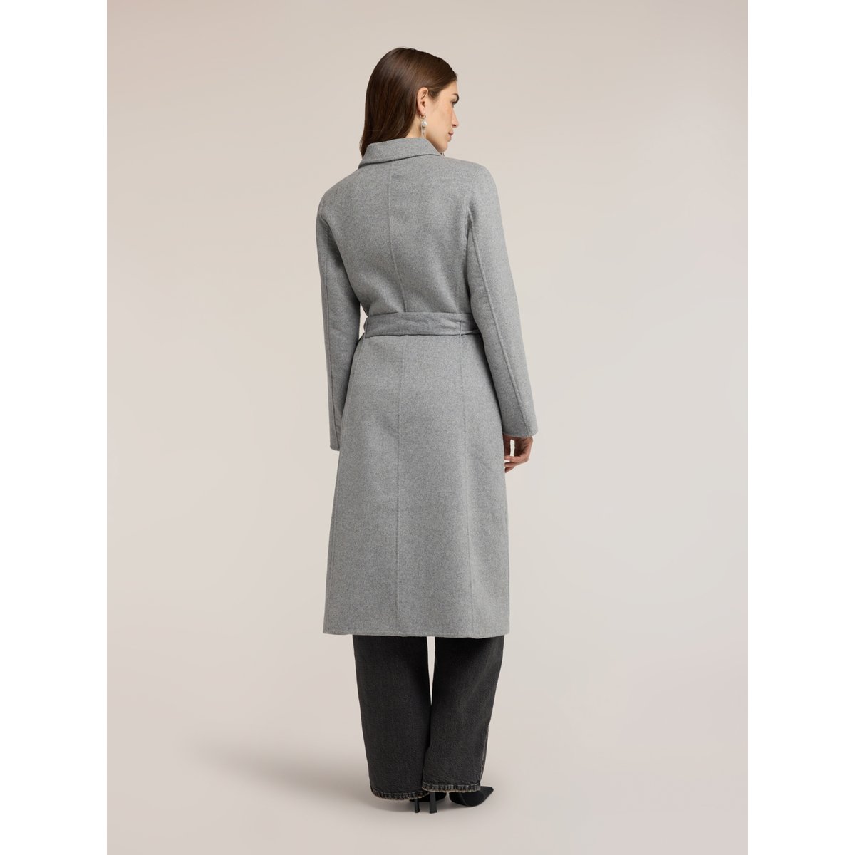 Manteau ceinturé double boutonnage gris, MOTIVI