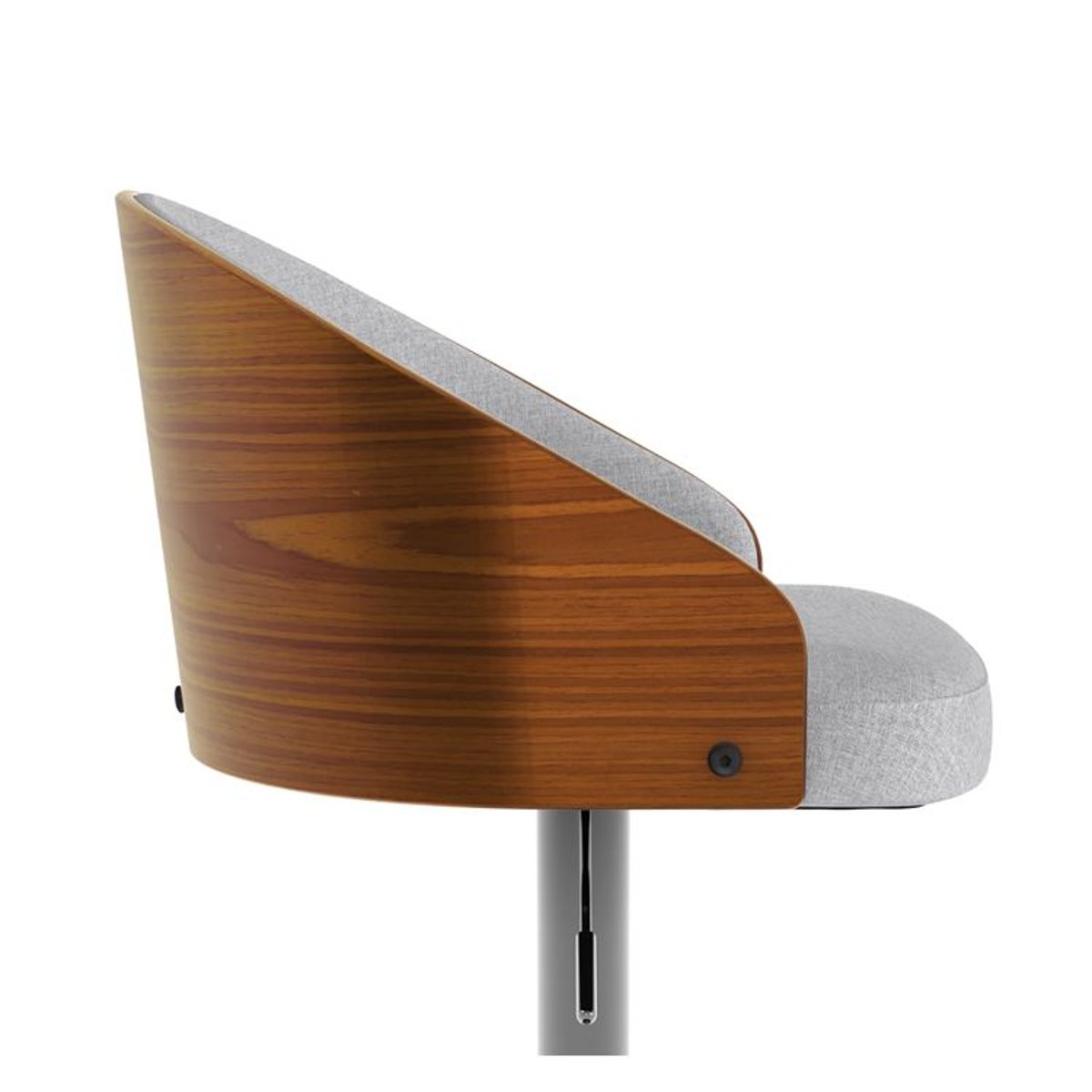 Chaise de bar réglable 63/84 cm en tissu - CARMELO gris clair, MAISON PAVANE